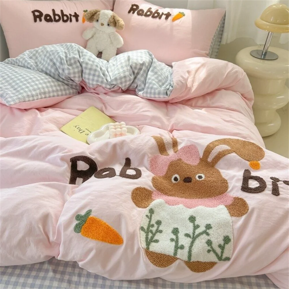Cute Animal Embroidered Bedding Set