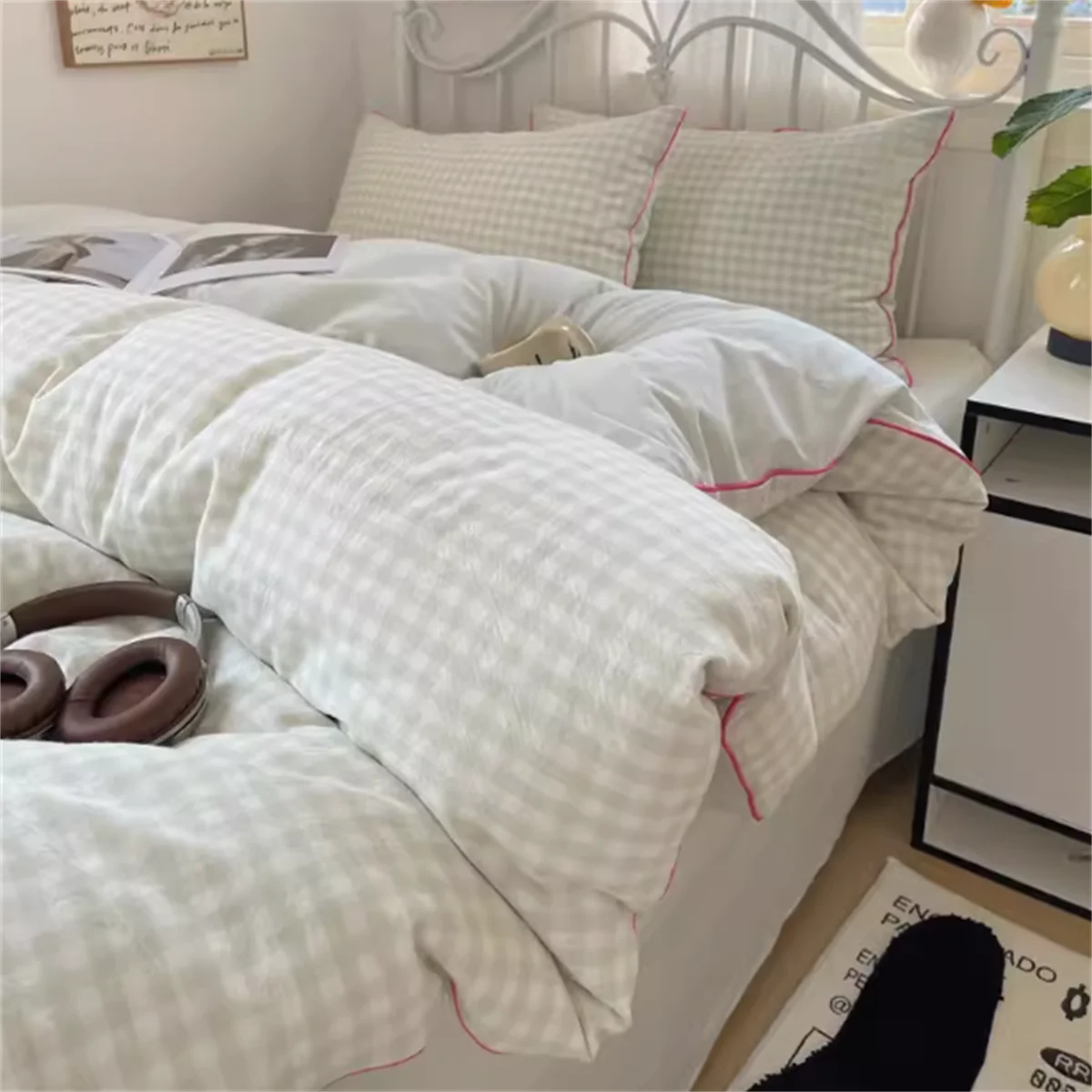 Plaid Check Bedding Set