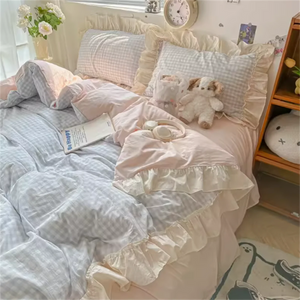 Ruffled Gingham Bedding Set