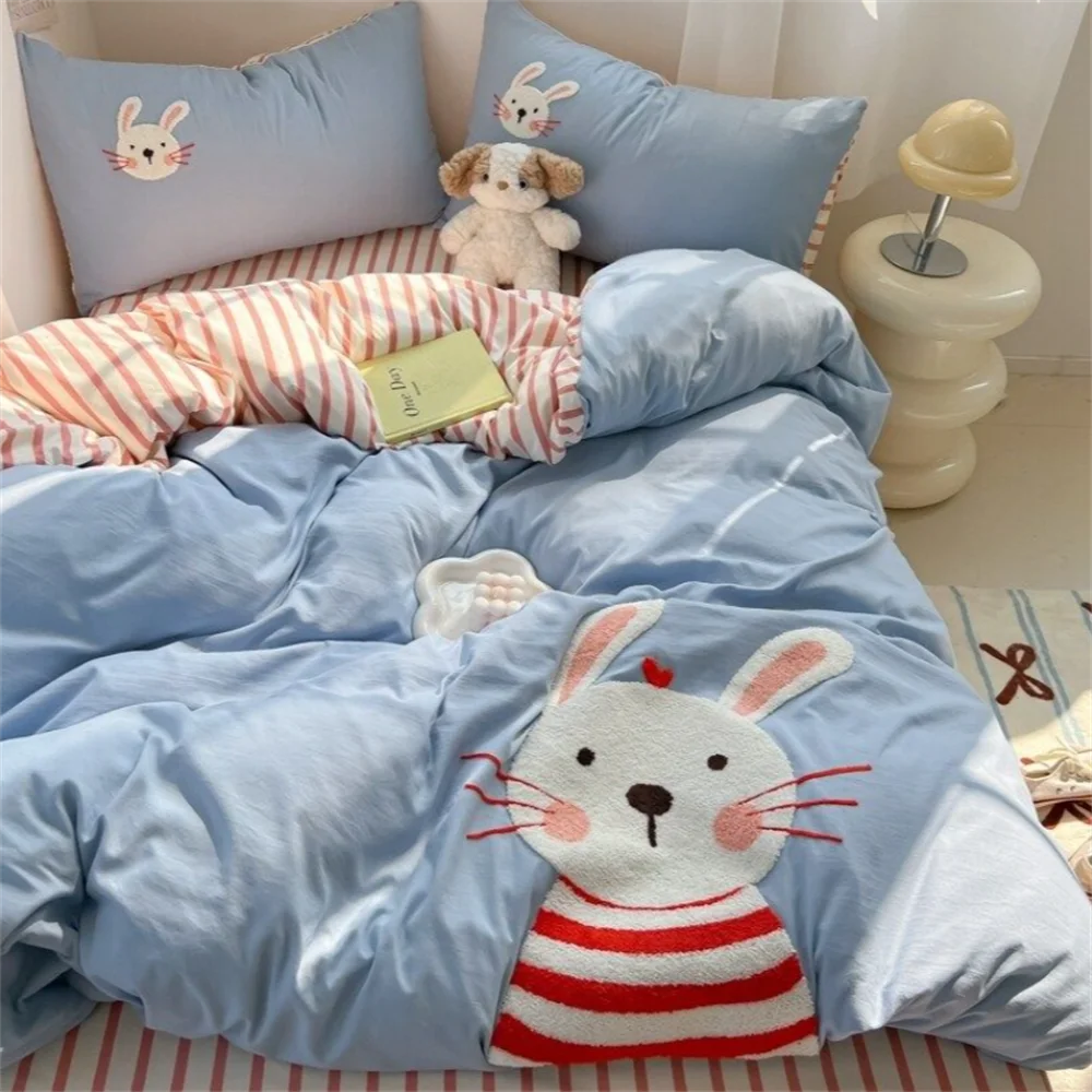 Cute Animal Embroidered Bedding Set