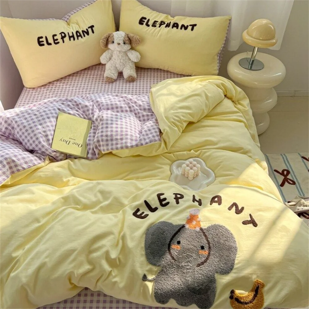 Cute Animal Embroidered Bedding Set