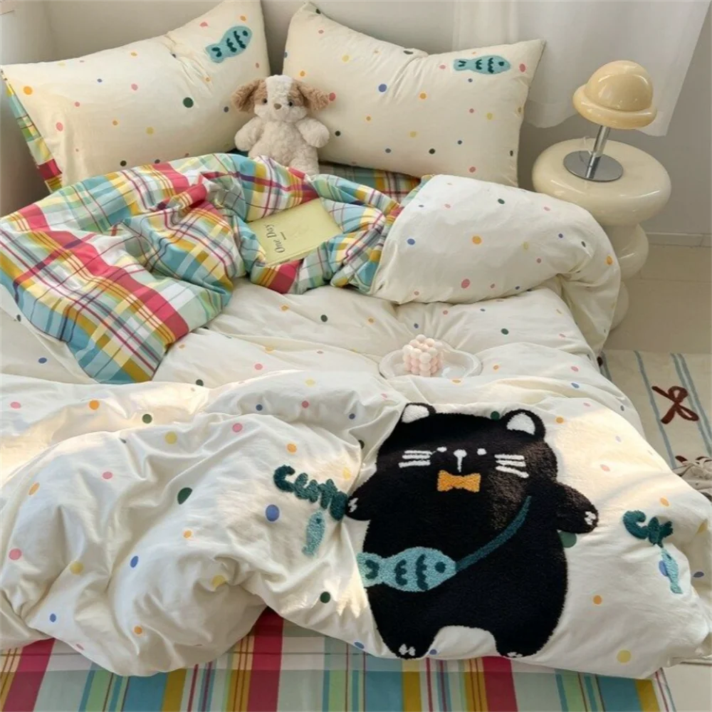 Cute Animal Embroidered Bedding Set