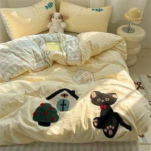 Cute Animal Embroidered Bedding Set