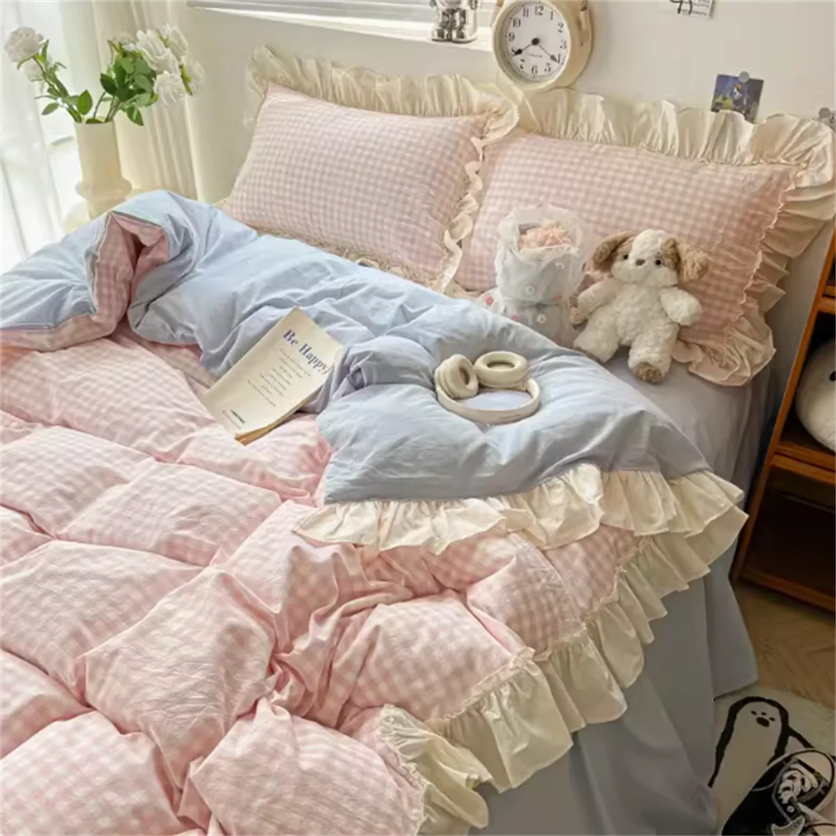 Ruffled Gingham Bedding Set
