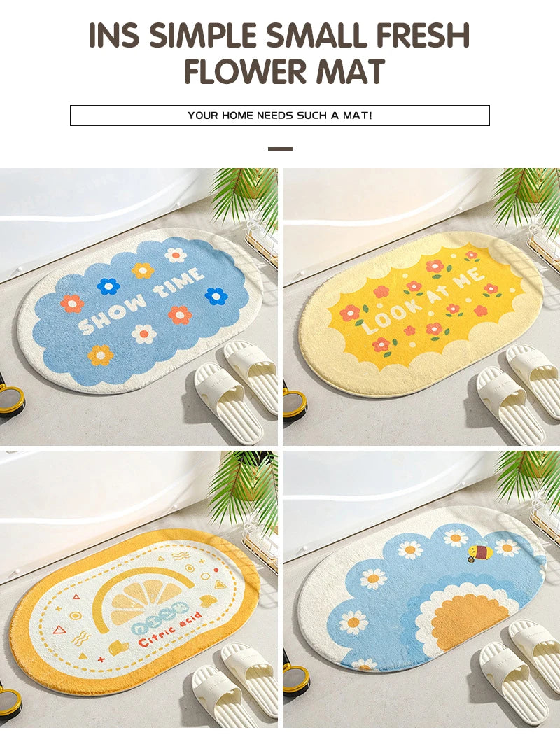 Floral Soft Floor Mat