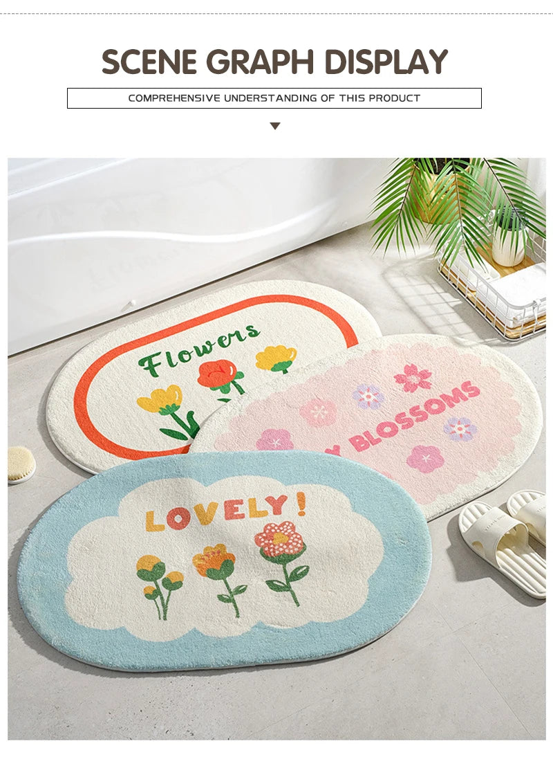 Floral Soft Floor Mat