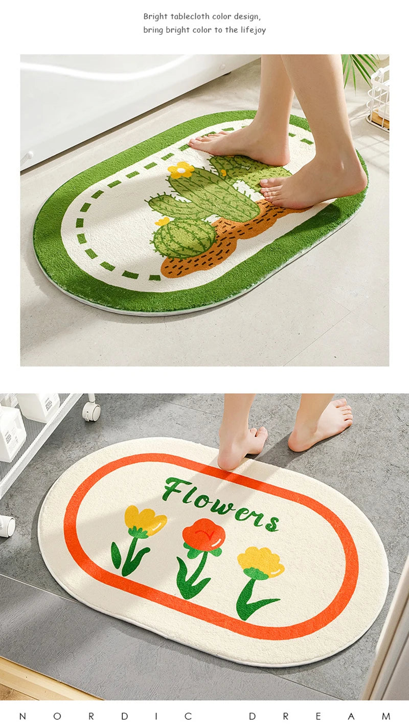 Floral Soft Floor Mat