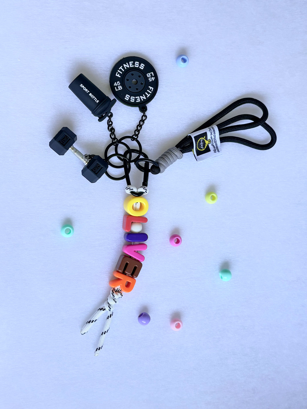 Personalized Fitness & Wellness Charm Keychain Set (Options: Gym / Yoga & Pilates / Pickleball)
