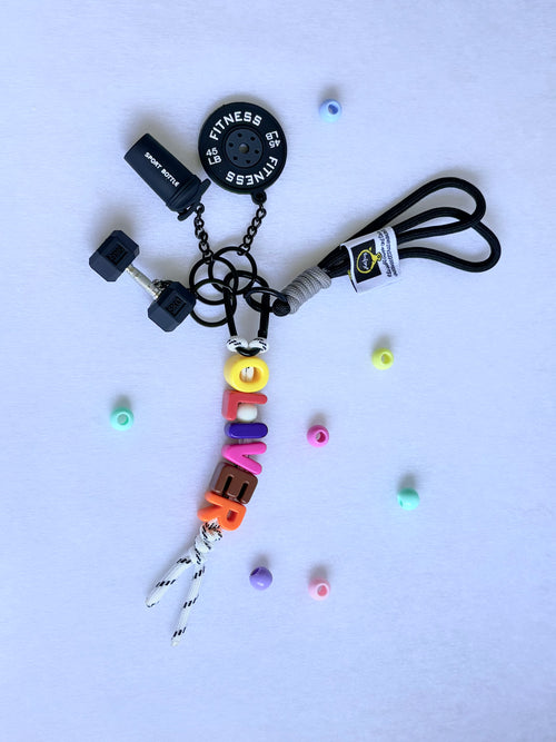 Personalized Fitness & Wellness Charm Keychain Set (Options: Gym / Yoga & Pilates / Pickleball)