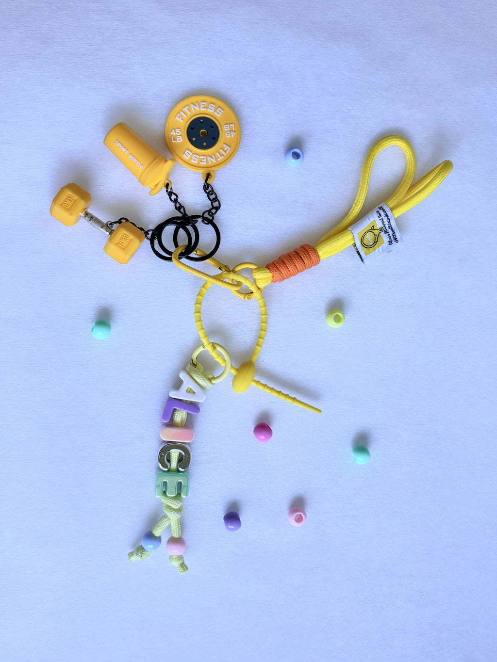 Personalized Fitness & Wellness Charm Keychain Set (Options: Gym / Yoga & Pilates / Pickleball)