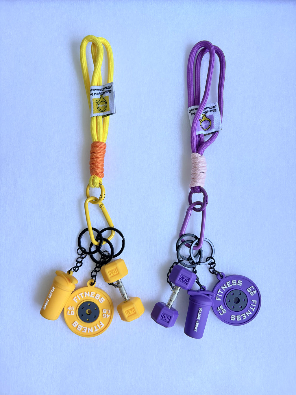 Personalized Fitness & Wellness Charm Keychain Set (Options: Gym / Yoga & Pilates / Pickleball)
