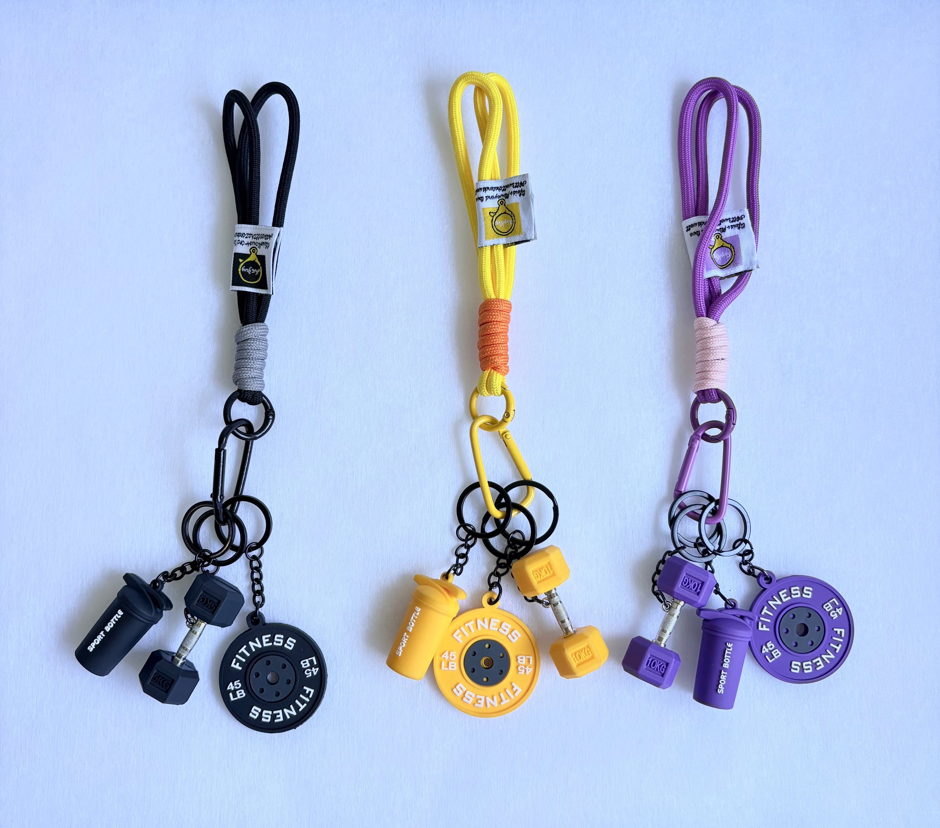 Personalized Fitness & Wellness Charm Keychain Set (Options: Gym / Yoga & Pilates / Pickleball)