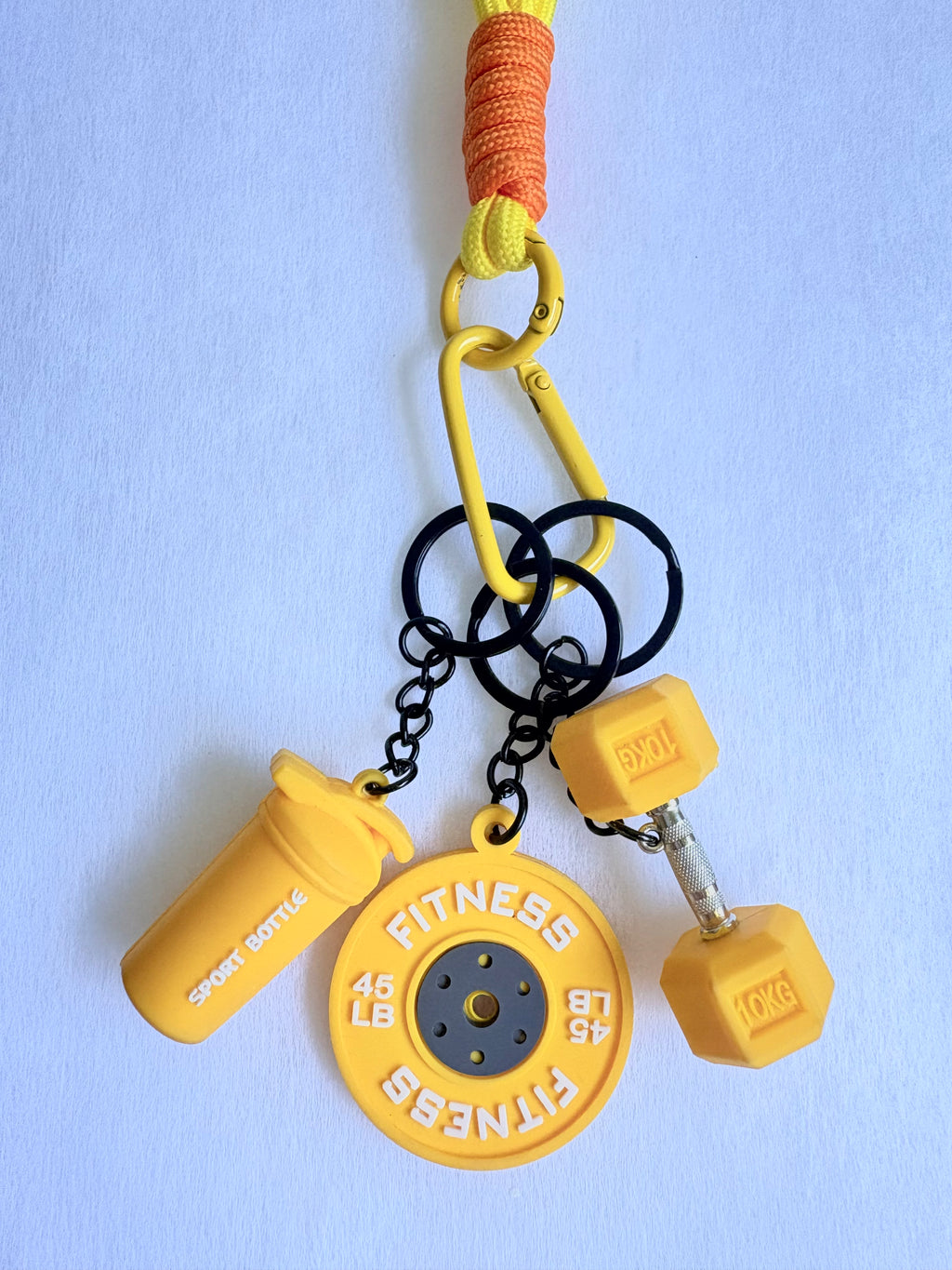 Personalized Fitness & Wellness Charm Keychain Set (Options: Gym / Yoga & Pilates / Pickleball)