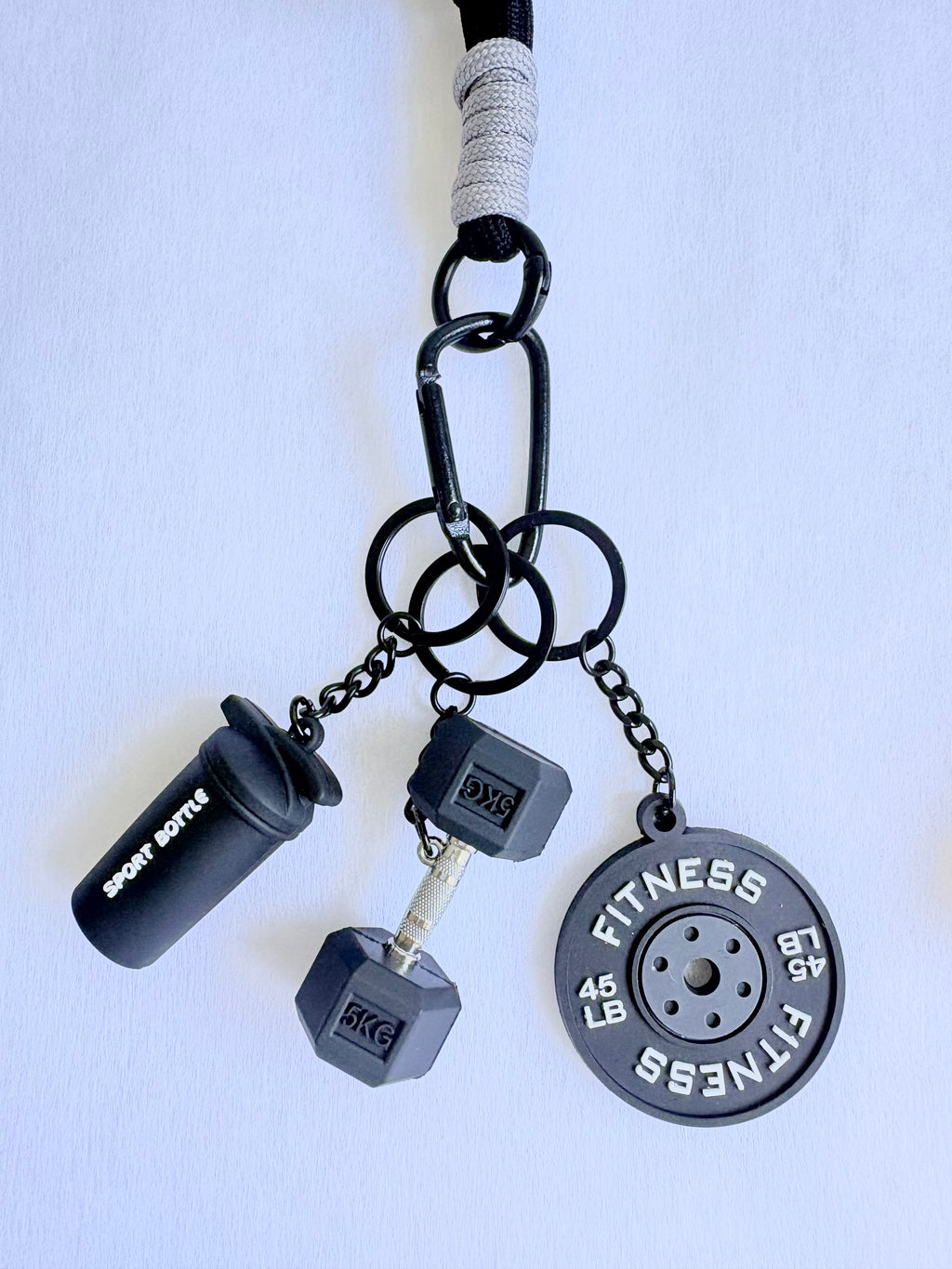 Personalized Fitness & Wellness Charm Keychain Set (Options: Gym / Yoga & Pilates / Pickleball)
