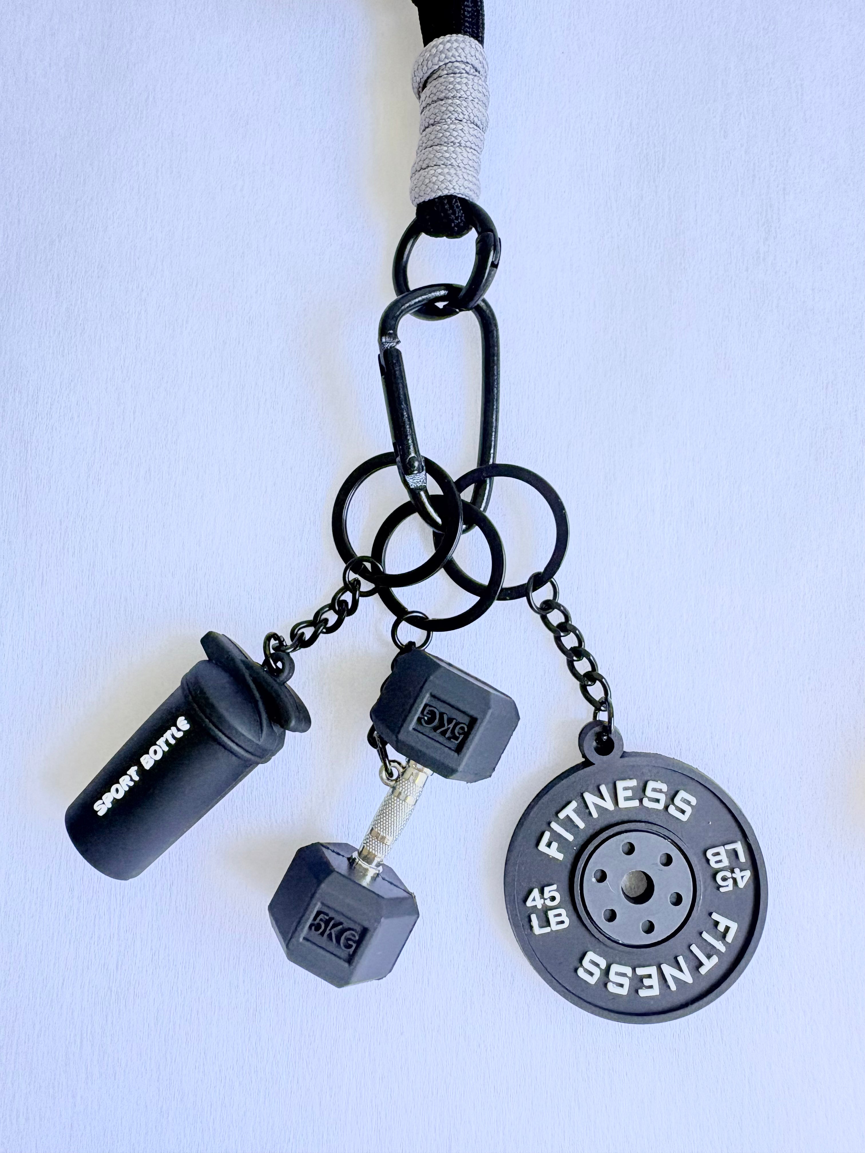 Personalized Fitness & Wellness Charm Keychain Set (Options: Gym / Yoga & Pilates / Pickleball)