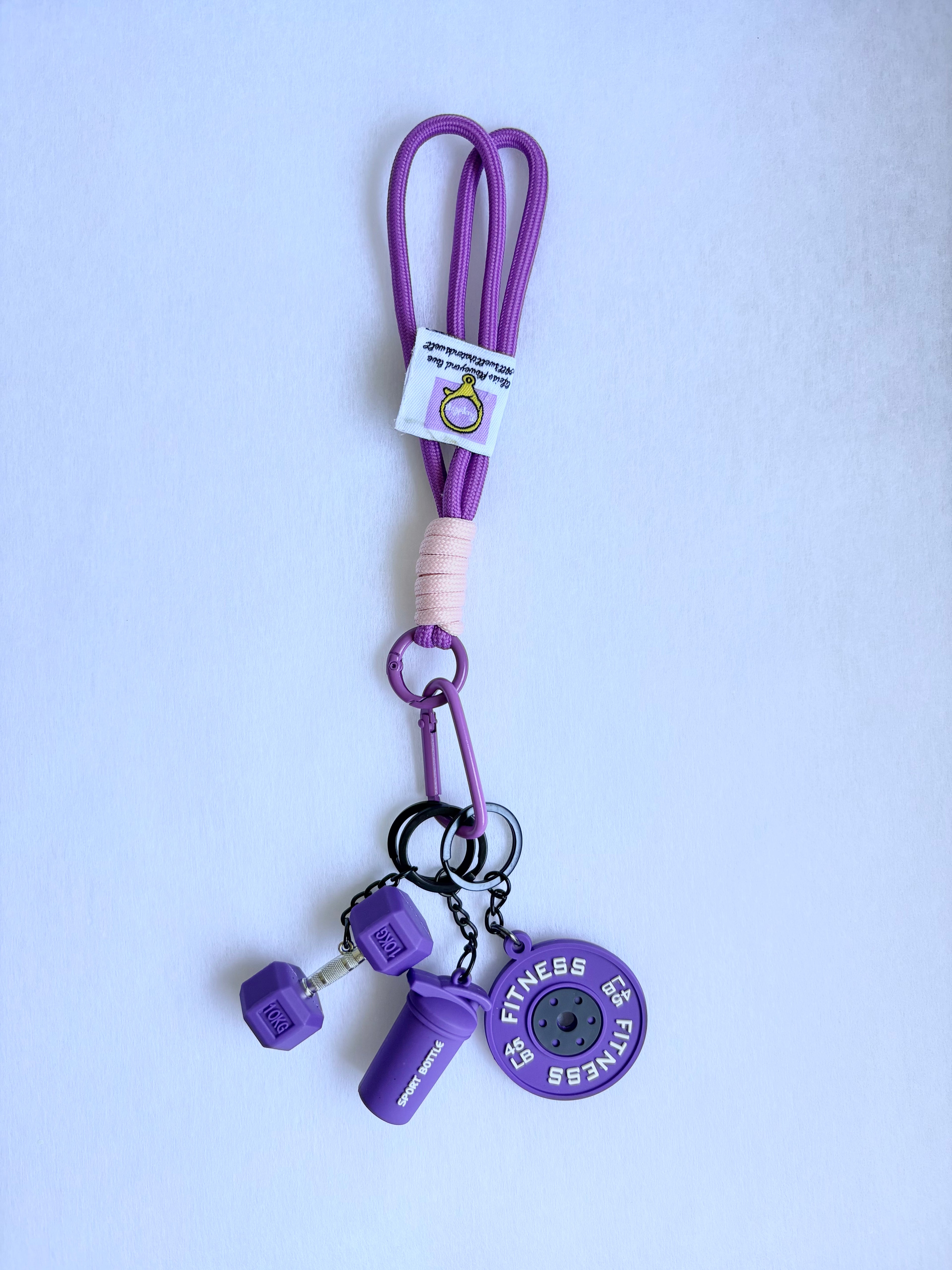 Personalized Fitness & Wellness Charm Keychain Set (Options: Gym / Yoga & Pilates / Pickleball)