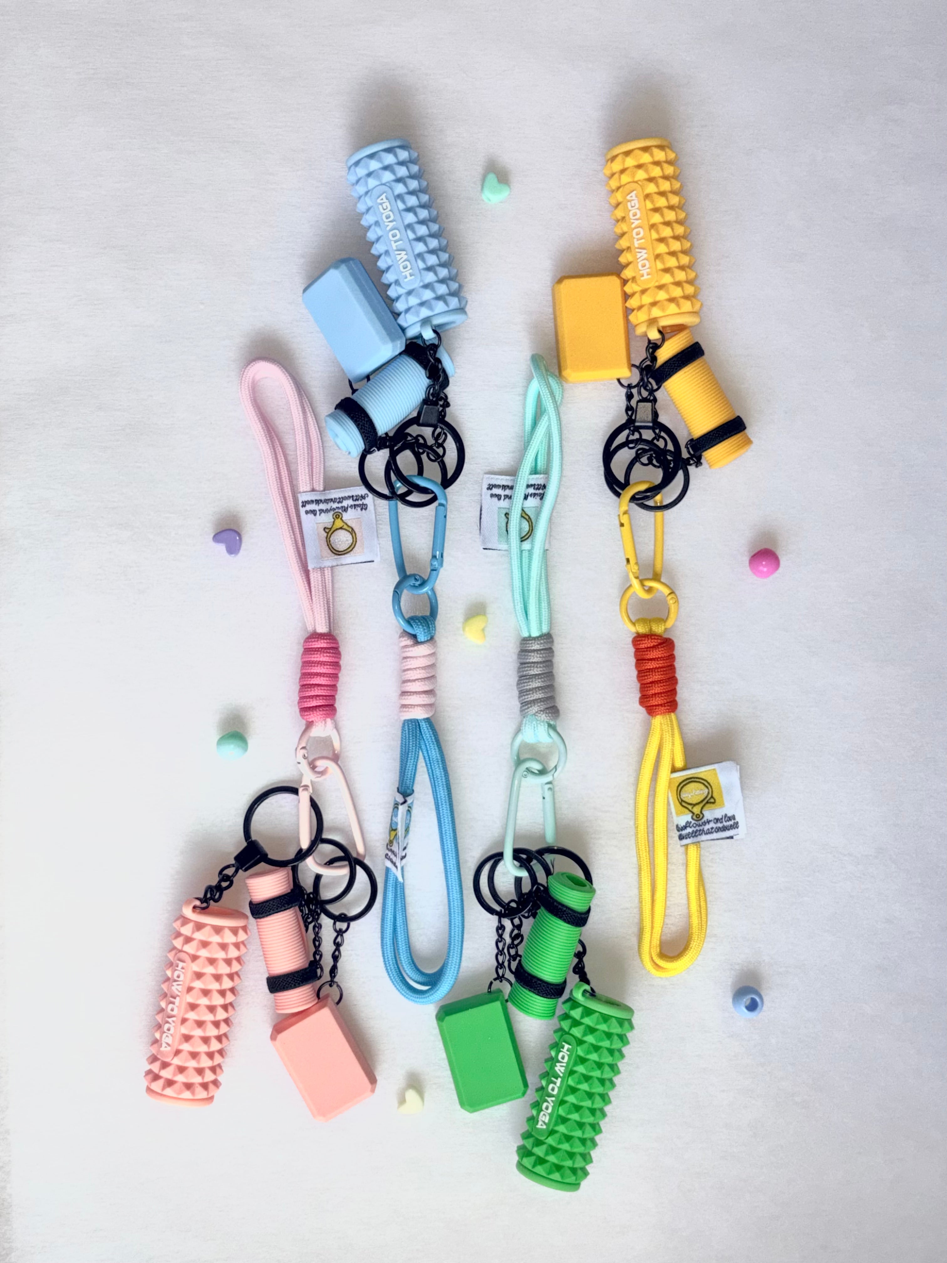 Personalized Fitness & Wellness Charm Keychain Set (Options: Gym / Yoga & Pilates / Pickleball)