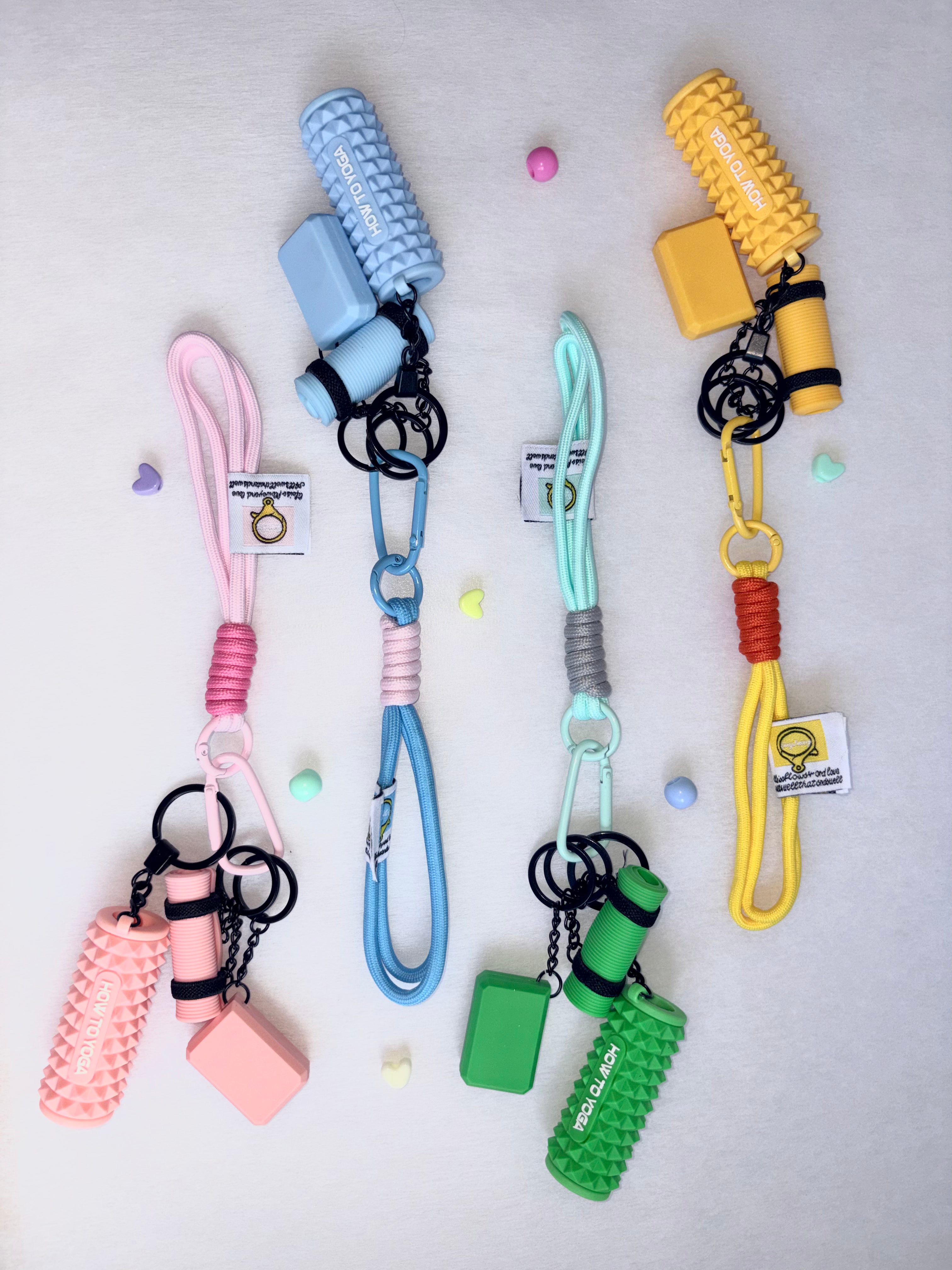 Personalized Fitness & Wellness Charm Keychain Set (Options: Gym / Yoga & Pilates / Pickleball)