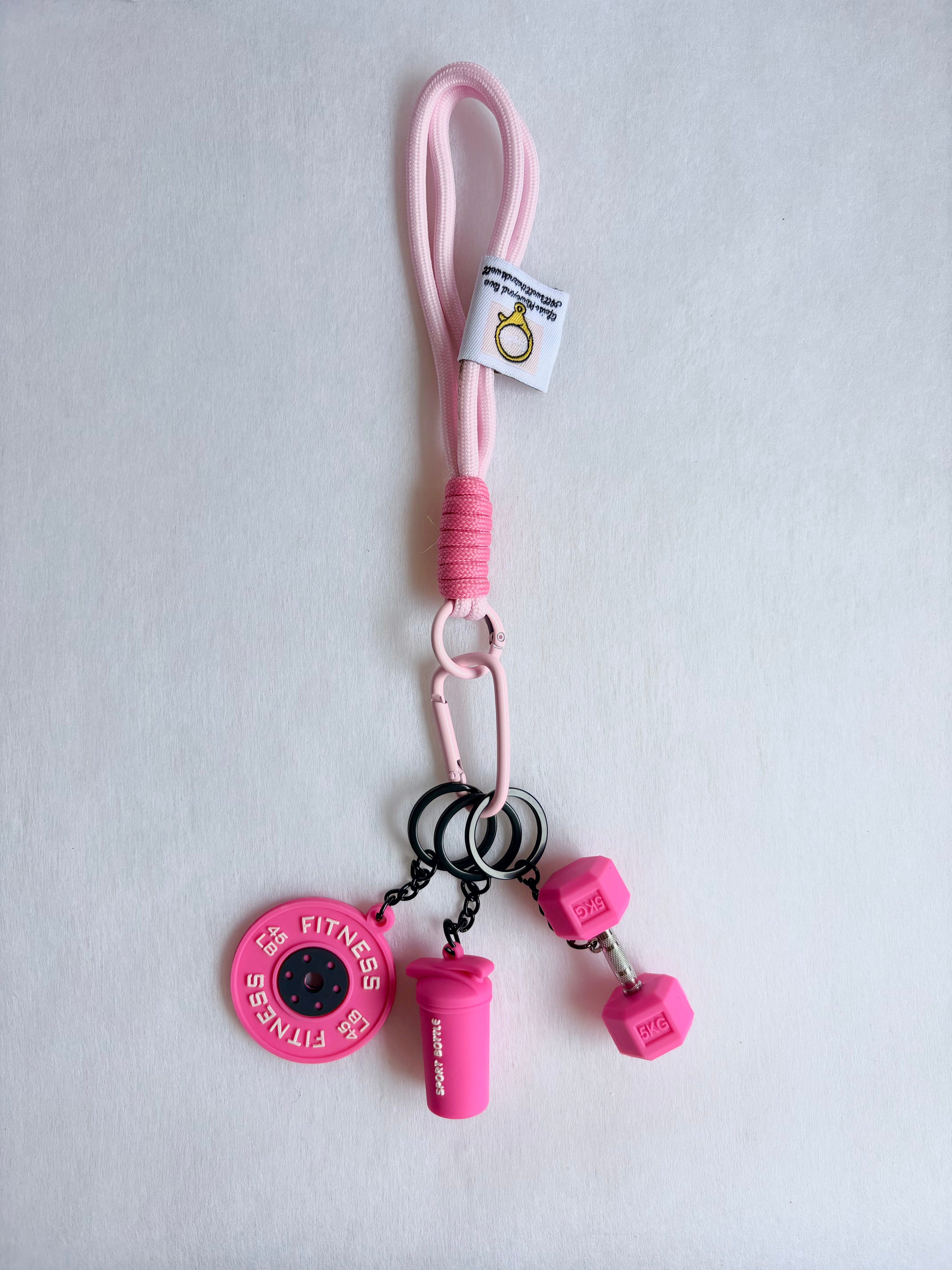 Personalized Fitness & Wellness Charm Keychain Set (Options: Gym / Yoga & Pilates / Pickleball)