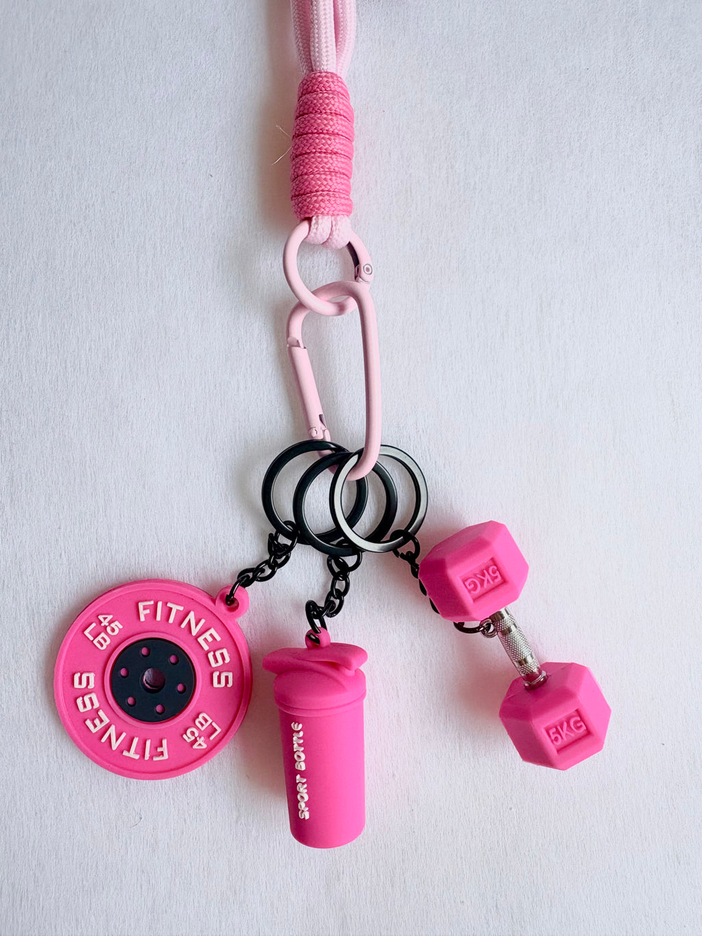 Personalized Fitness & Wellness Charm Keychain Set (Options: Gym / Yoga & Pilates / Pickleball)