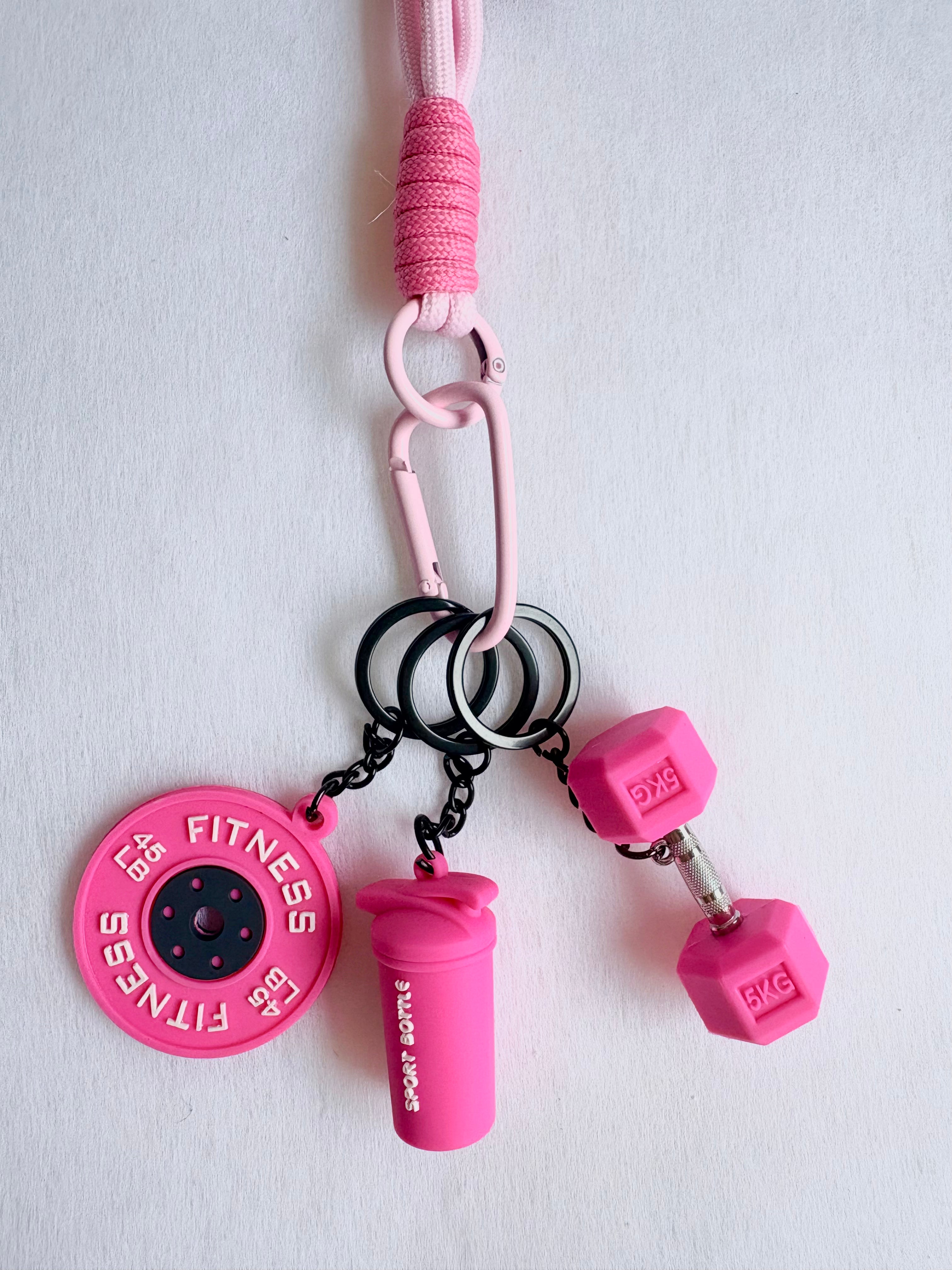 Personalized Fitness & Wellness Charm Keychain Set (Options: Gym / Yoga & Pilates / Pickleball)