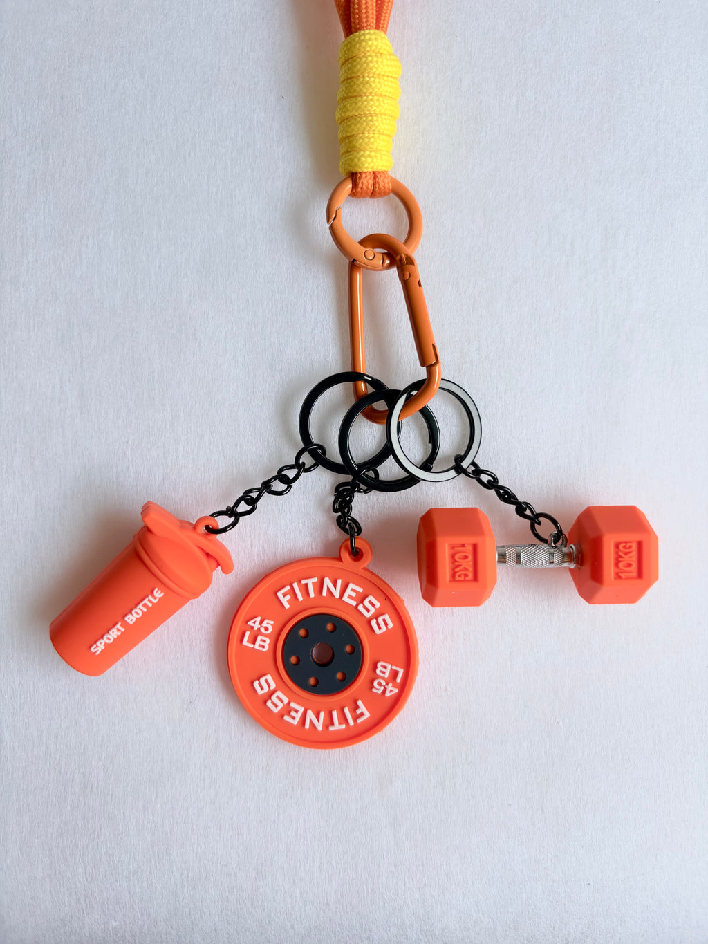 Personalized Fitness & Wellness Charm Keychain Set (Options: Gym / Yoga & Pilates / Pickleball)