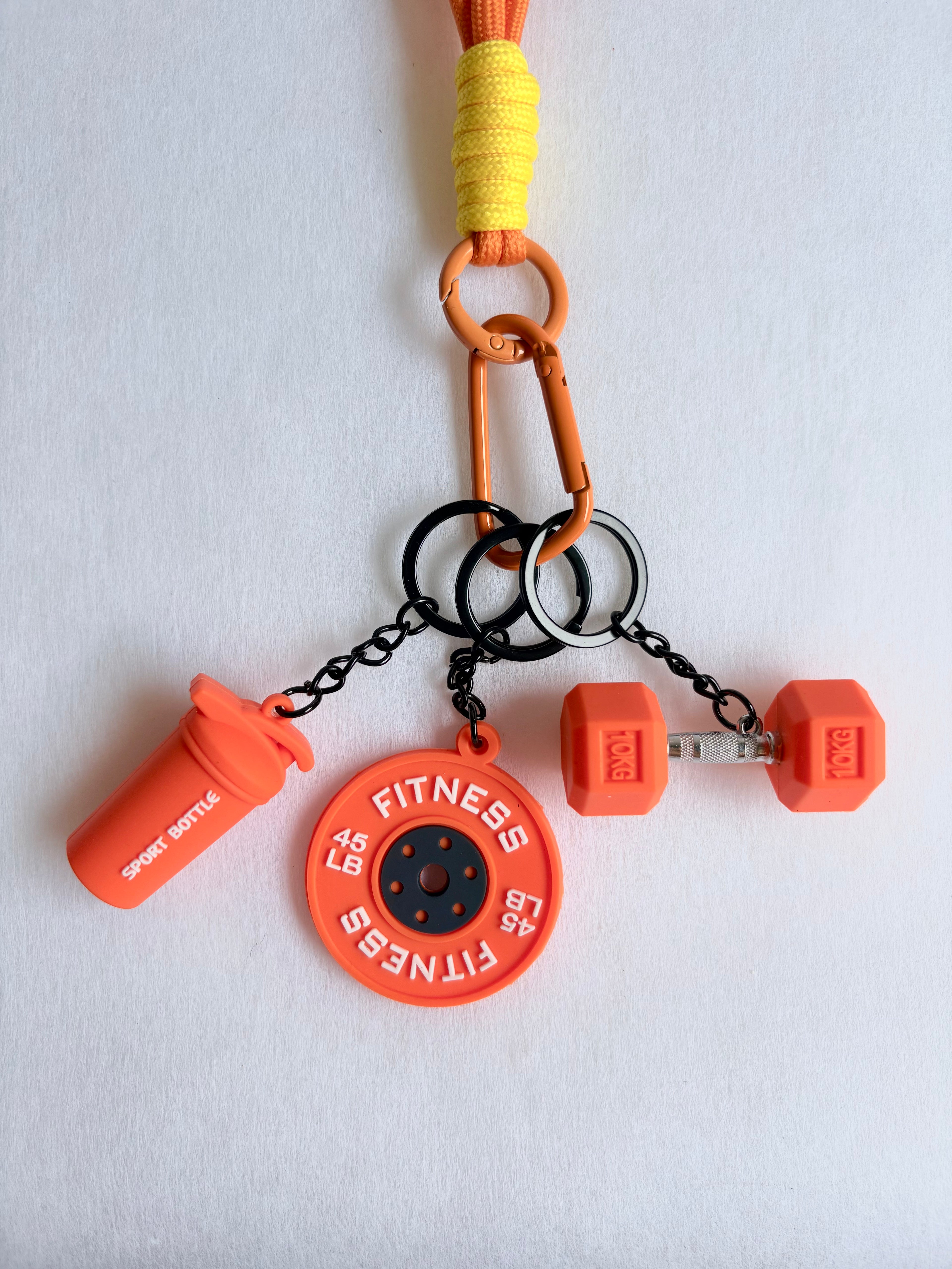 Personalized Fitness & Wellness Charm Keychain Set (Options: Gym / Yoga & Pilates / Pickleball)