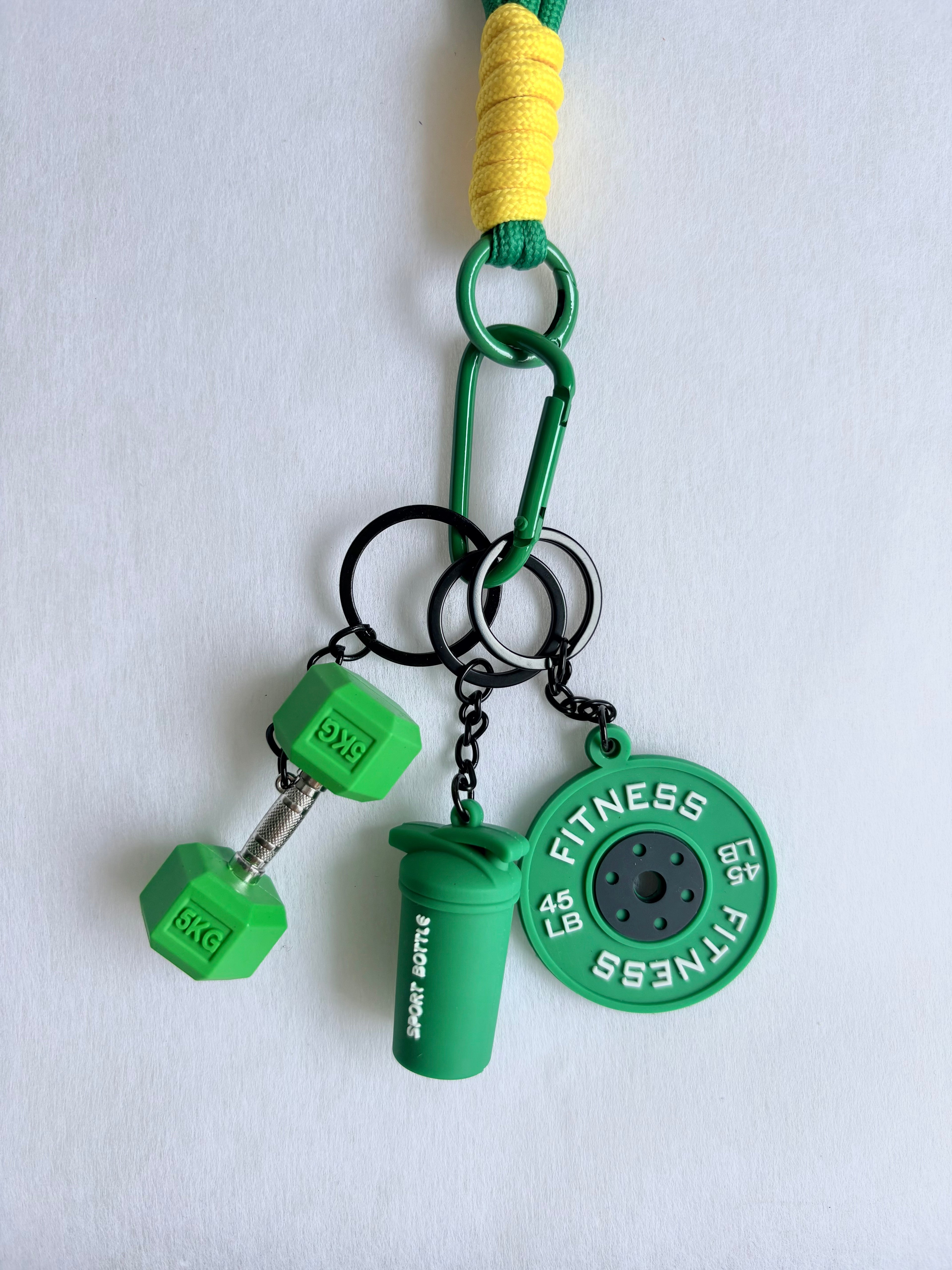Personalized Fitness & Wellness Charm Keychain Set (Options: Gym / Yoga & Pilates / Pickleball)
