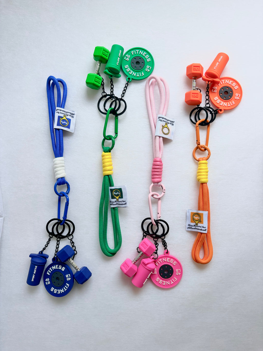 Personalized Fitness & Wellness Charm Keychain Set (Options: Gym / Yoga & Pilates / Pickleball)