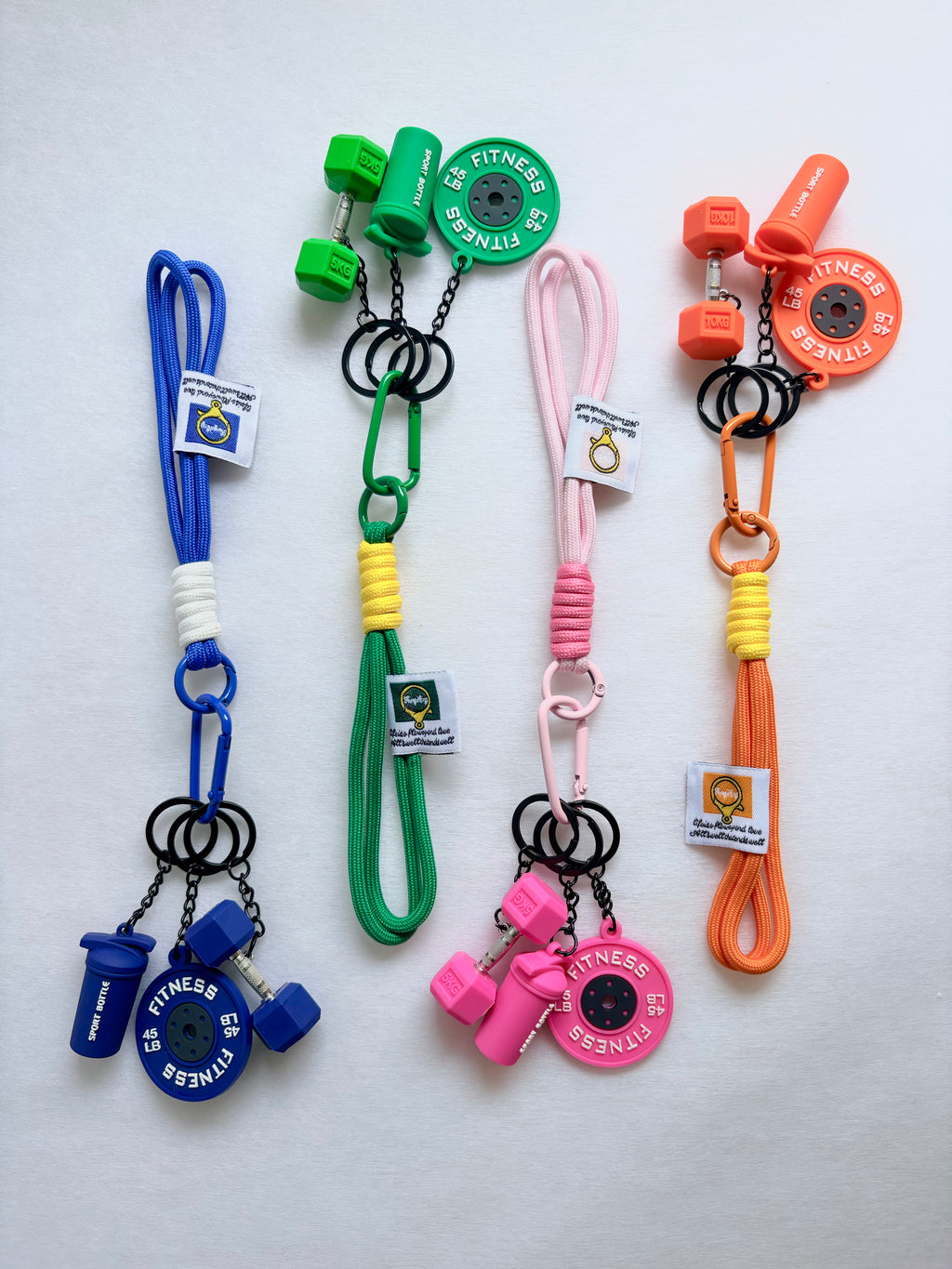 Personalized Fitness & Wellness Charm Keychain Set (Options: Gym / Yoga & Pilates / Pickleball)