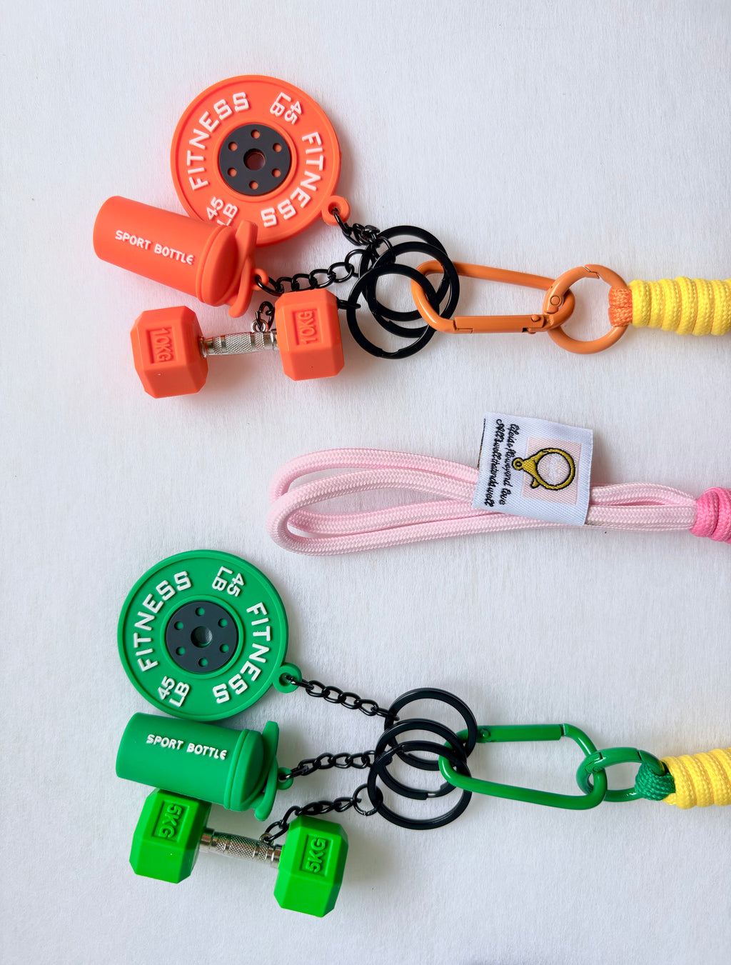 Personalized Fitness & Wellness Charm Keychain Set (Options: Gym / Yoga & Pilates / Pickleball)