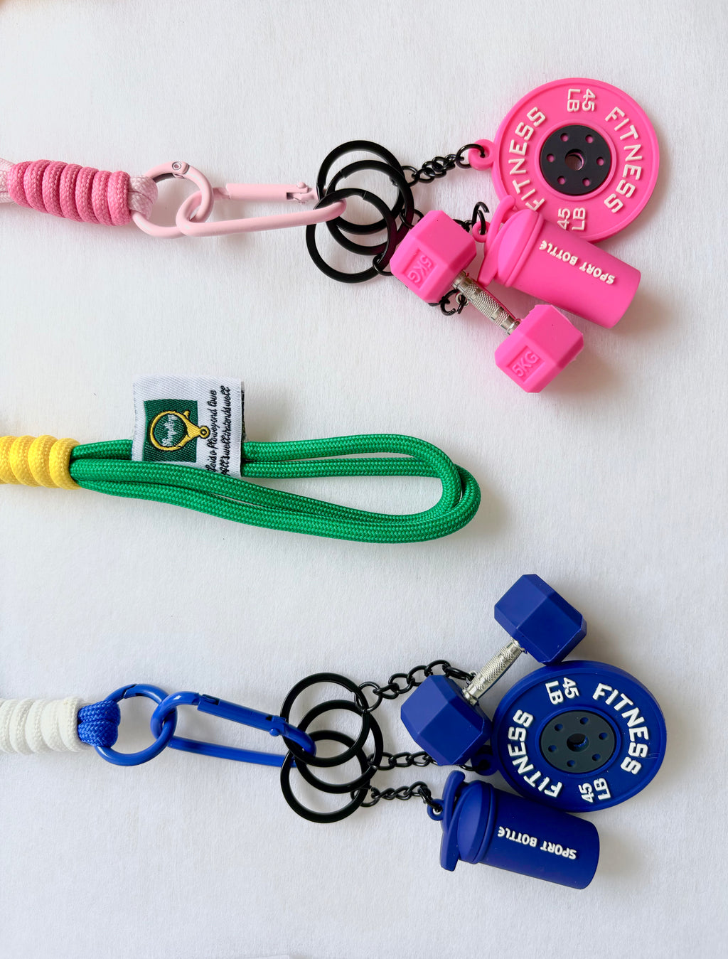 Personalized Fitness & Wellness Charm Keychain Set (Options: Gym / Yoga & Pilates / Pickleball)