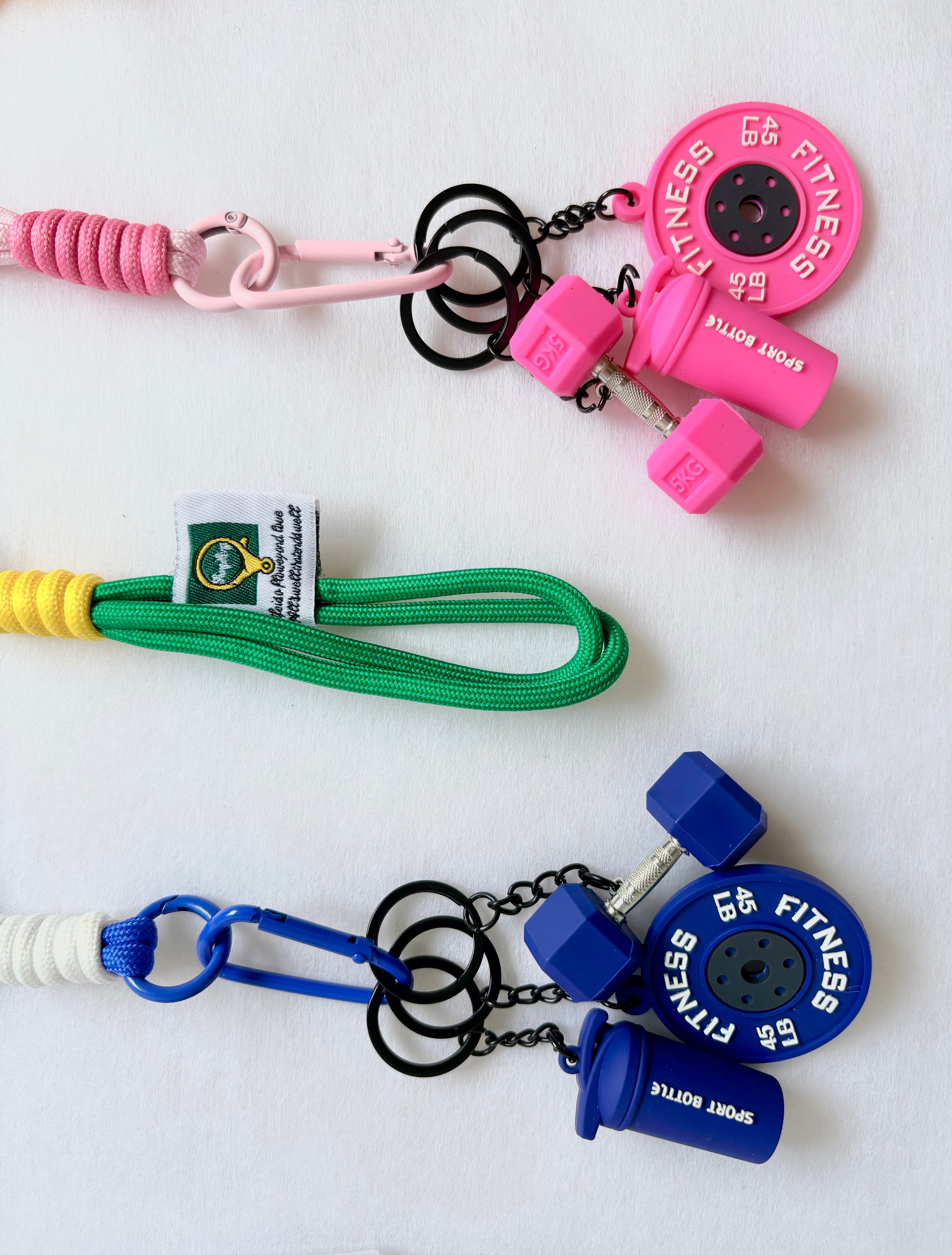 Personalized Fitness & Wellness Charm Keychain Set (Options: Gym / Yoga & Pilates / Pickleball)