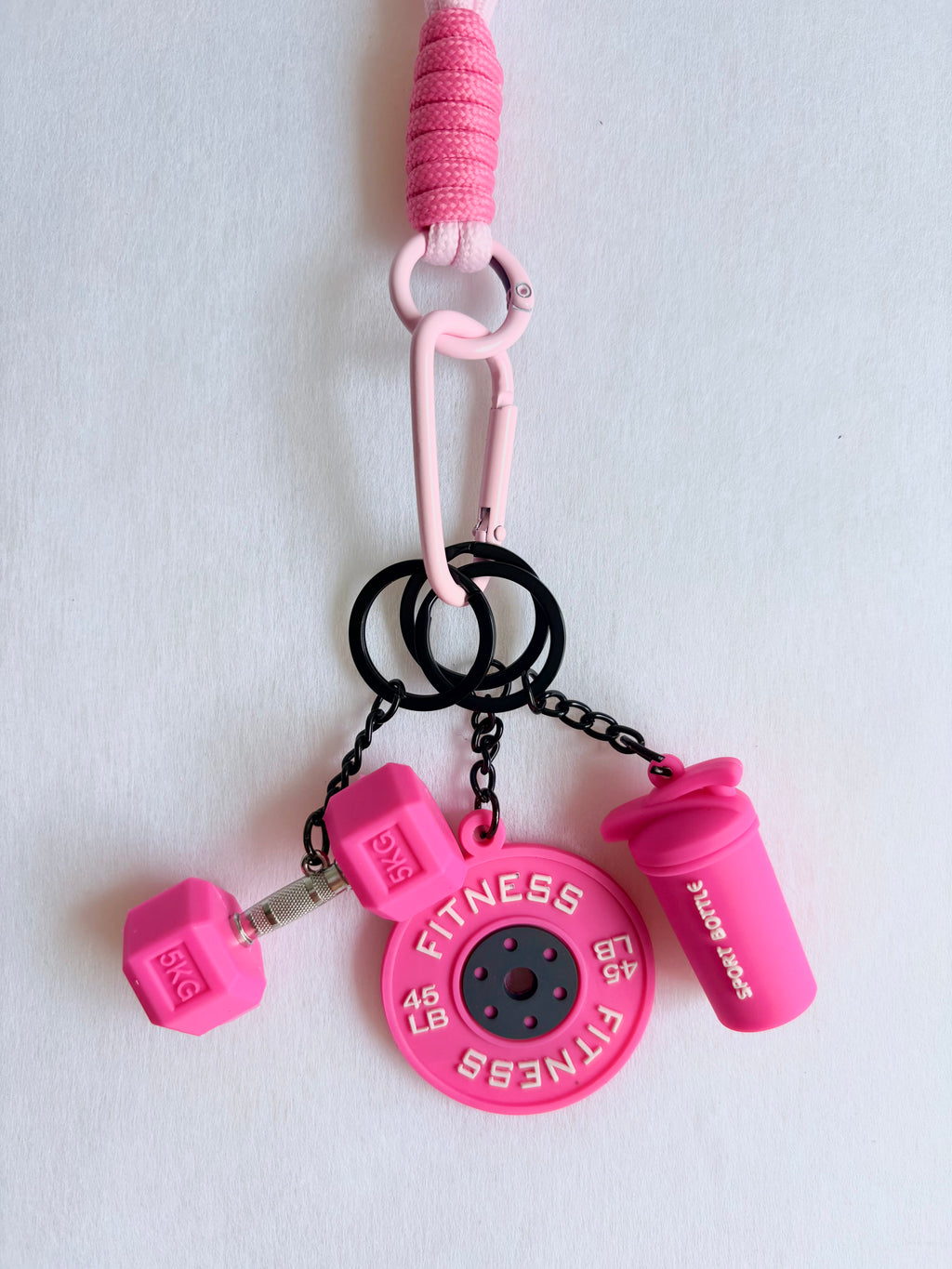 Personalized Fitness & Wellness Charm Keychain Set (Options: Gym / Yoga & Pilates / Pickleball)