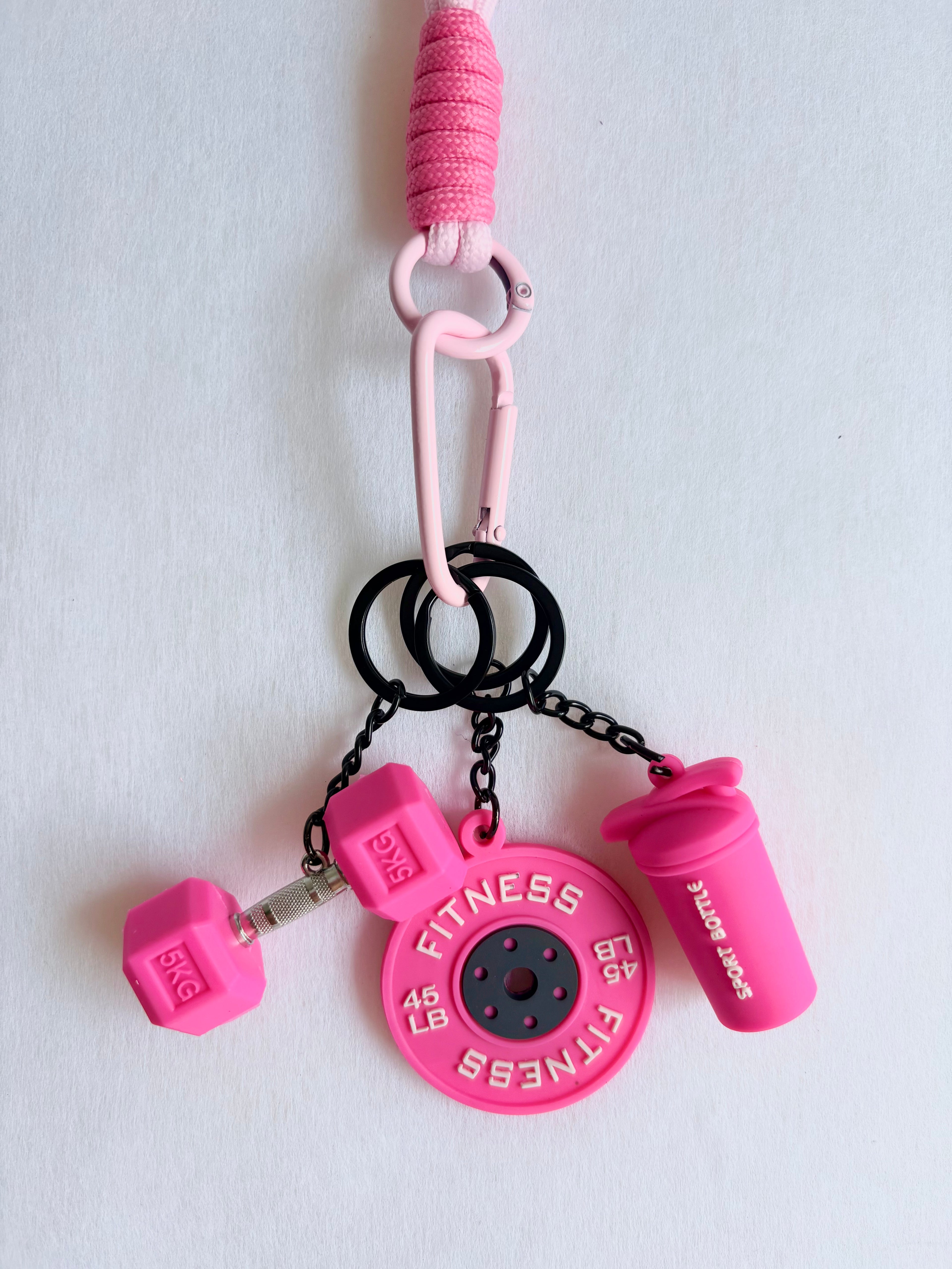 Personalized Fitness & Wellness Charm Keychain Set (Options: Gym / Yoga & Pilates / Pickleball)
