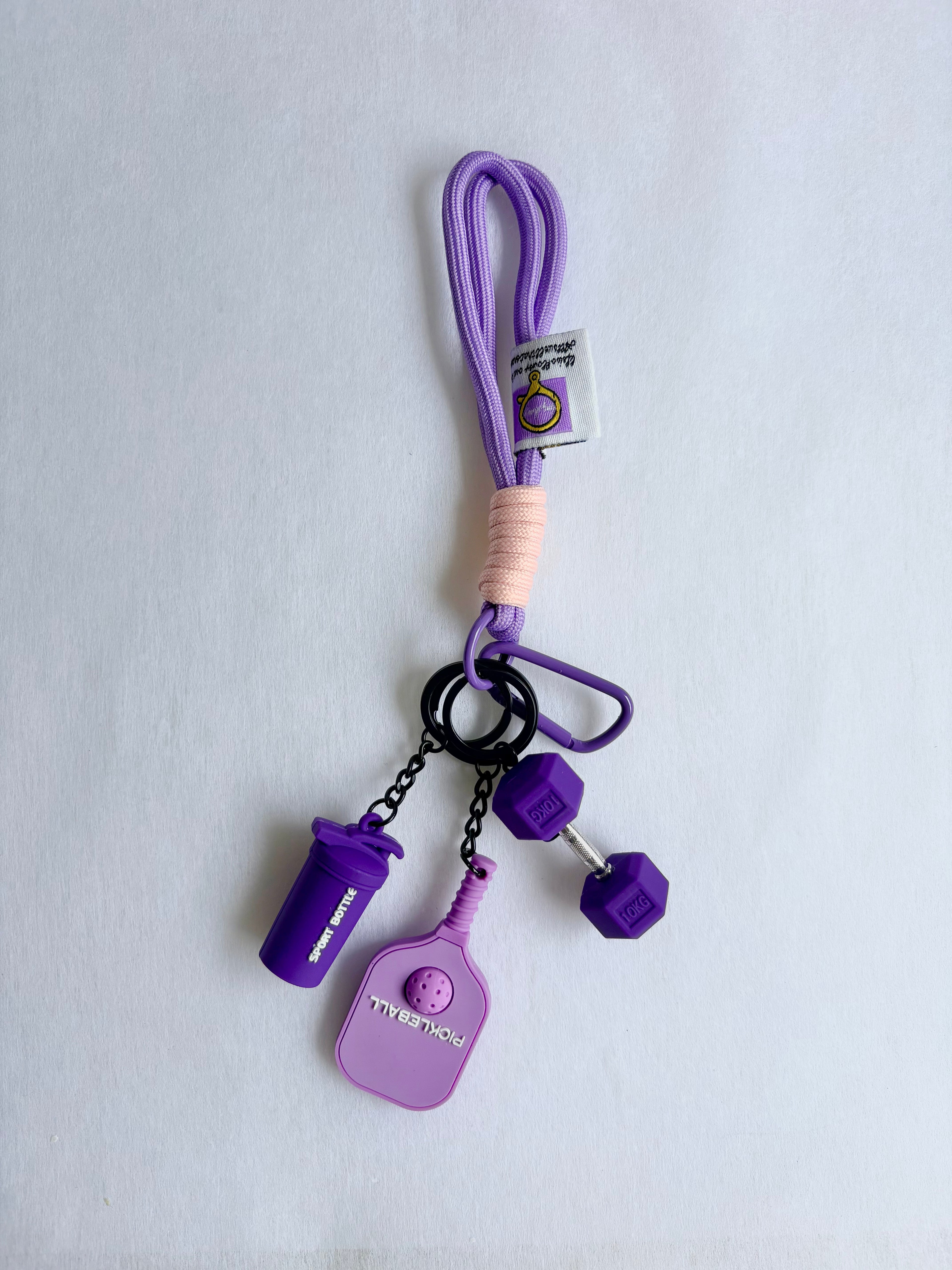 Personalized Fitness & Wellness Charm Keychain Set (Options: Gym / Yoga & Pilates / Pickleball)