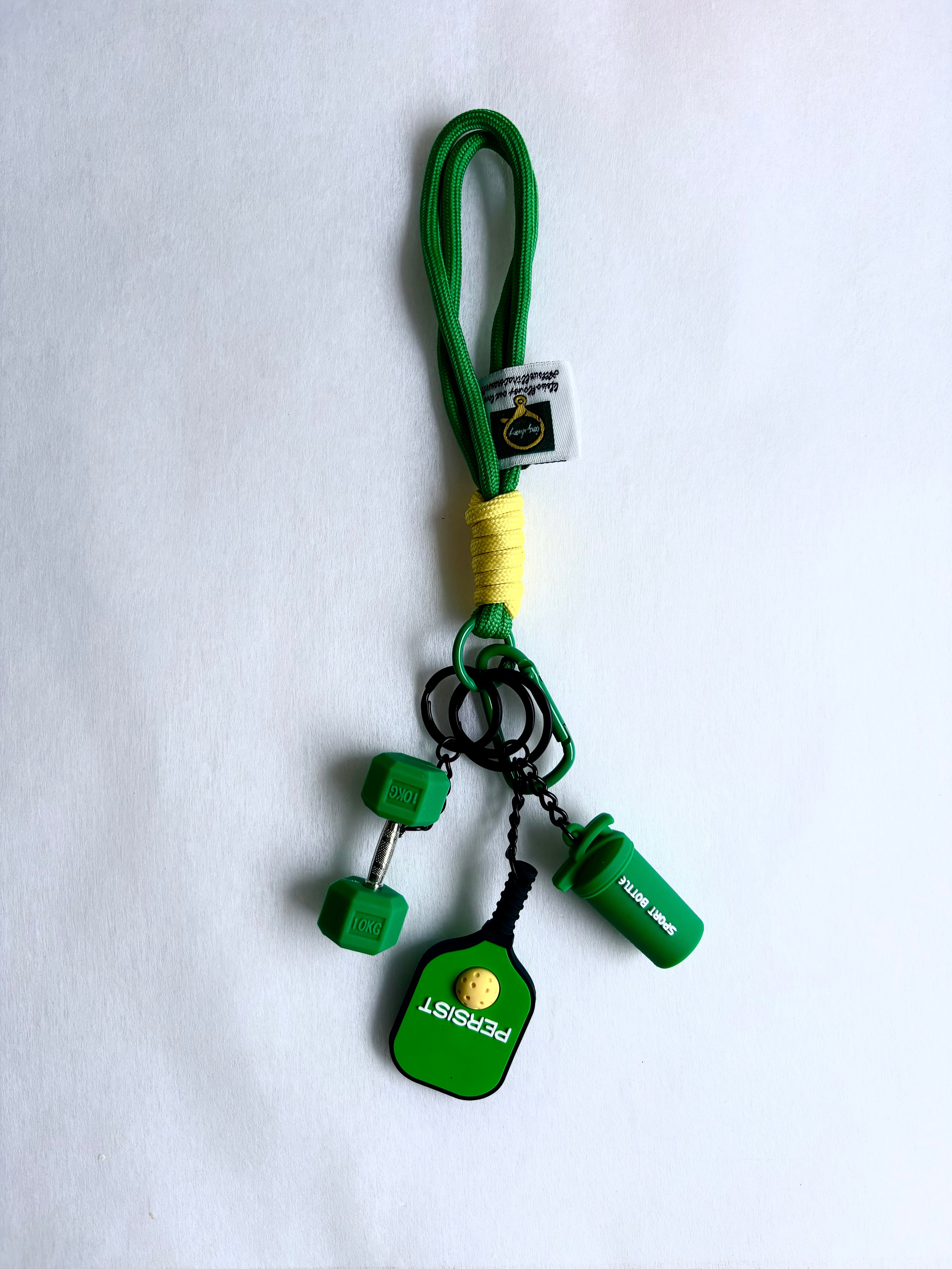 Personalized Fitness & Wellness Charm Keychain Set (Options: Gym / Yoga & Pilates / Pickleball)