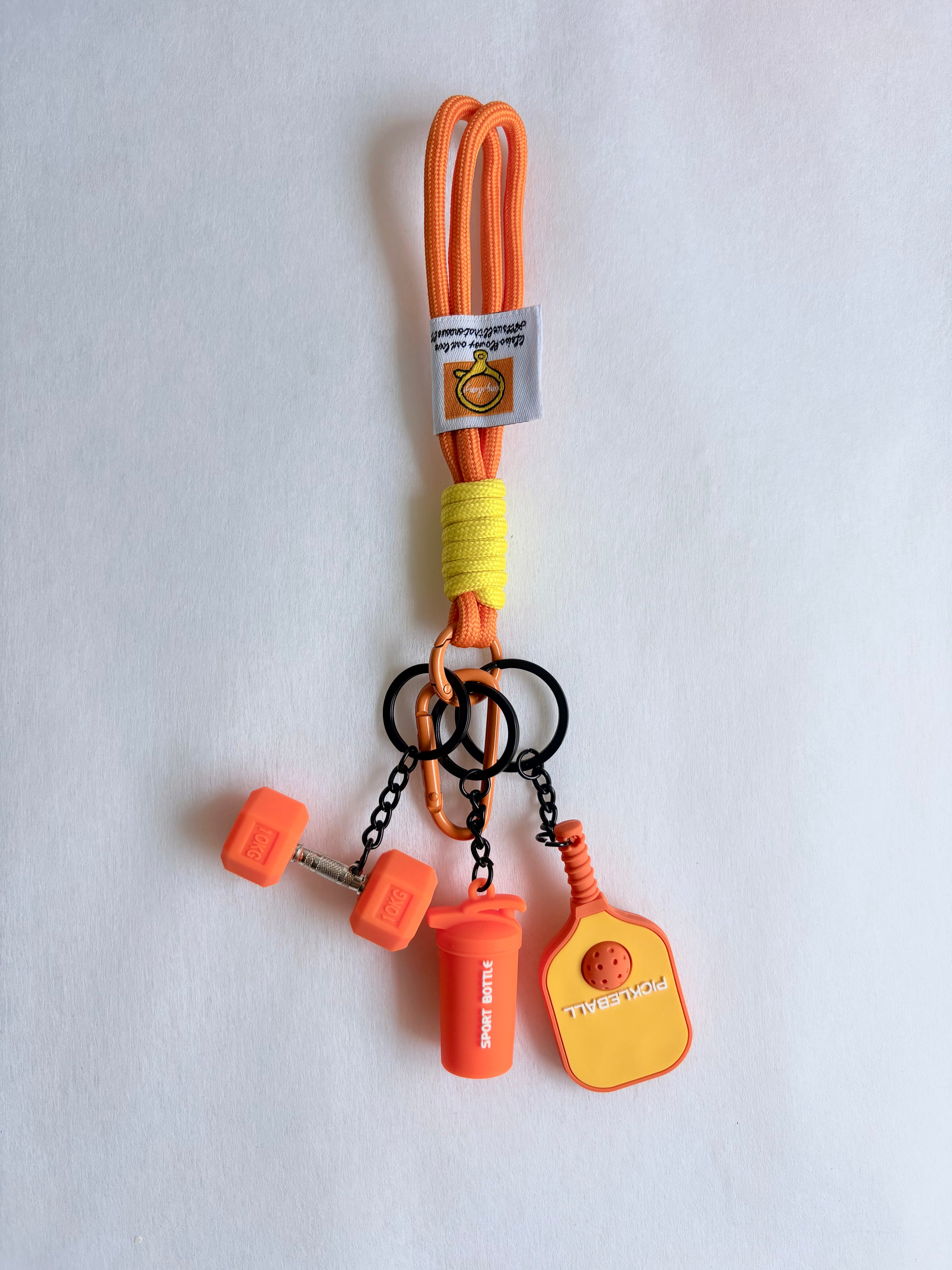 Personalized Fitness & Wellness Charm Keychain Set (Options: Gym / Yoga & Pilates / Pickleball)