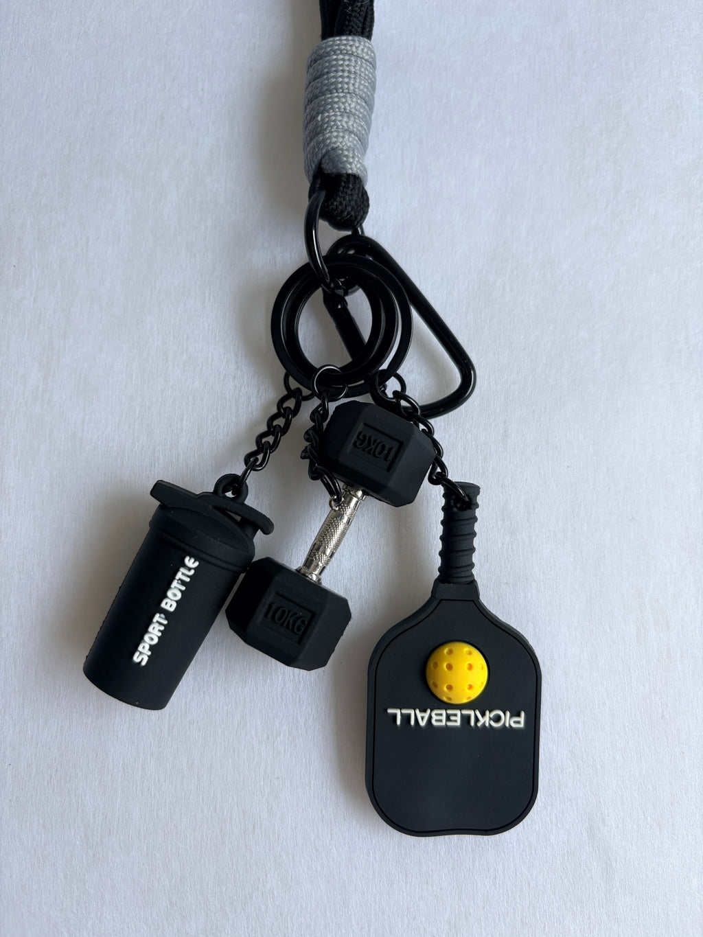 Personalized Fitness & Wellness Charm Keychain Set (Options: Gym / Yoga & Pilates / Pickleball)