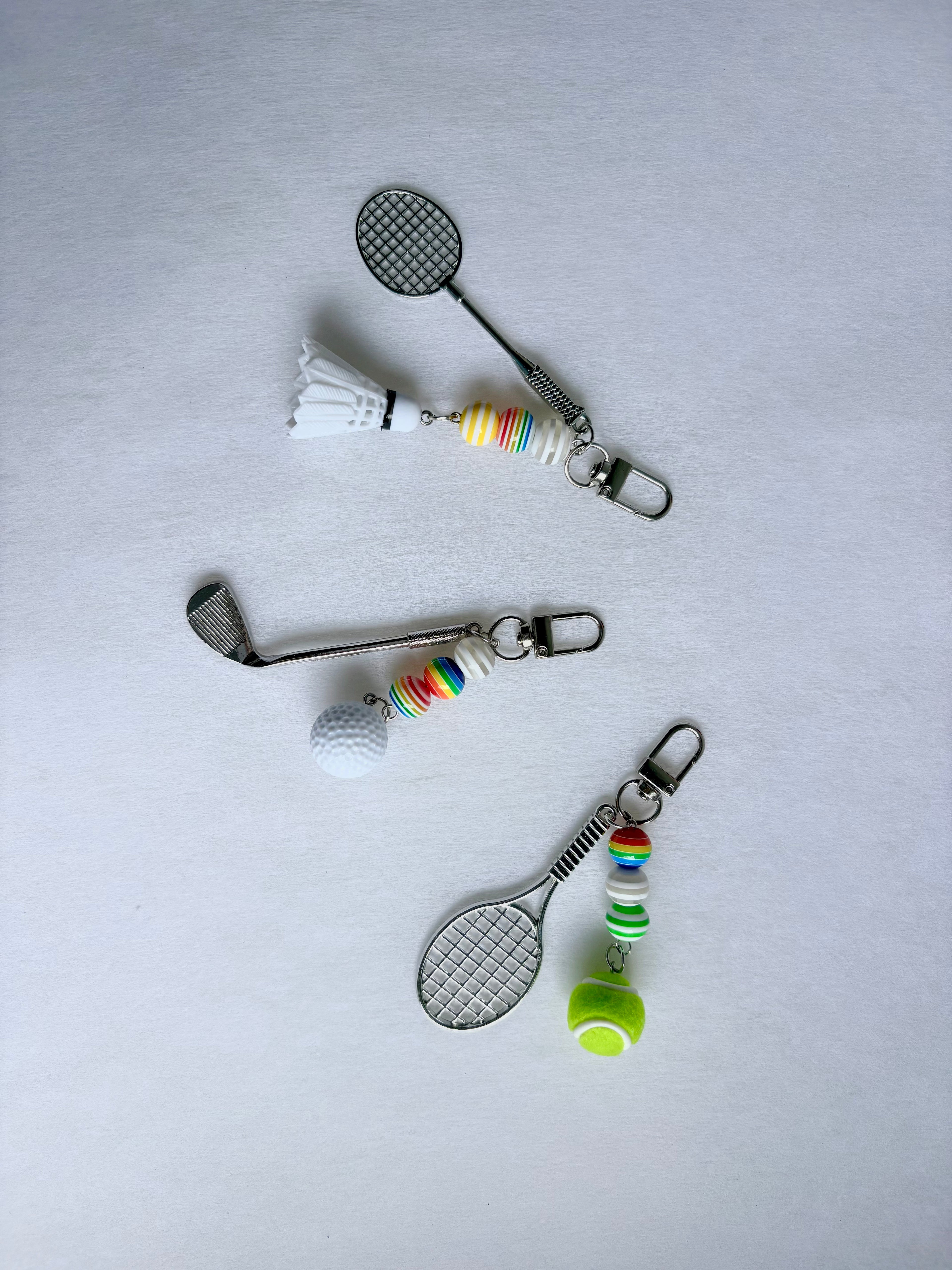 [Custom] Classic Sports Charm Keychain - Tennis, Golf, Badminton