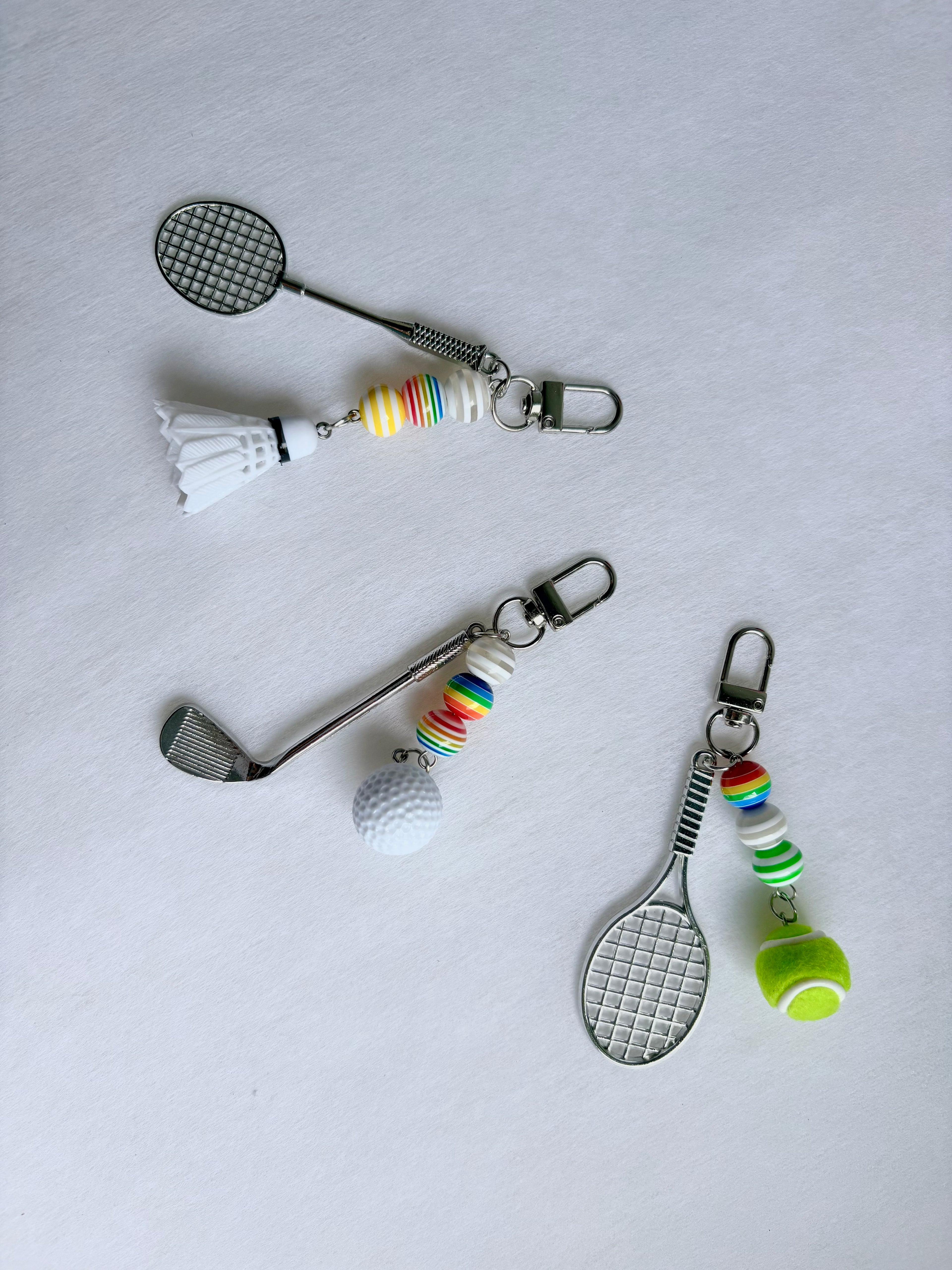 [Custom] Classic Sports Charm Keychain - Tennis, Golf, Badminton