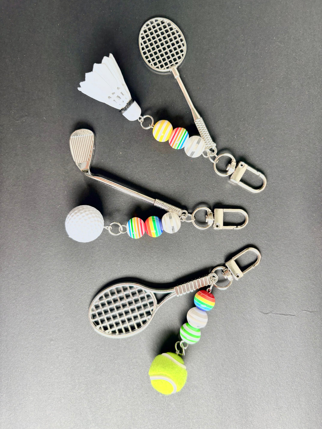 [Custom] Classic Sports Charm Keychain - Tennis, Golf, Badminton