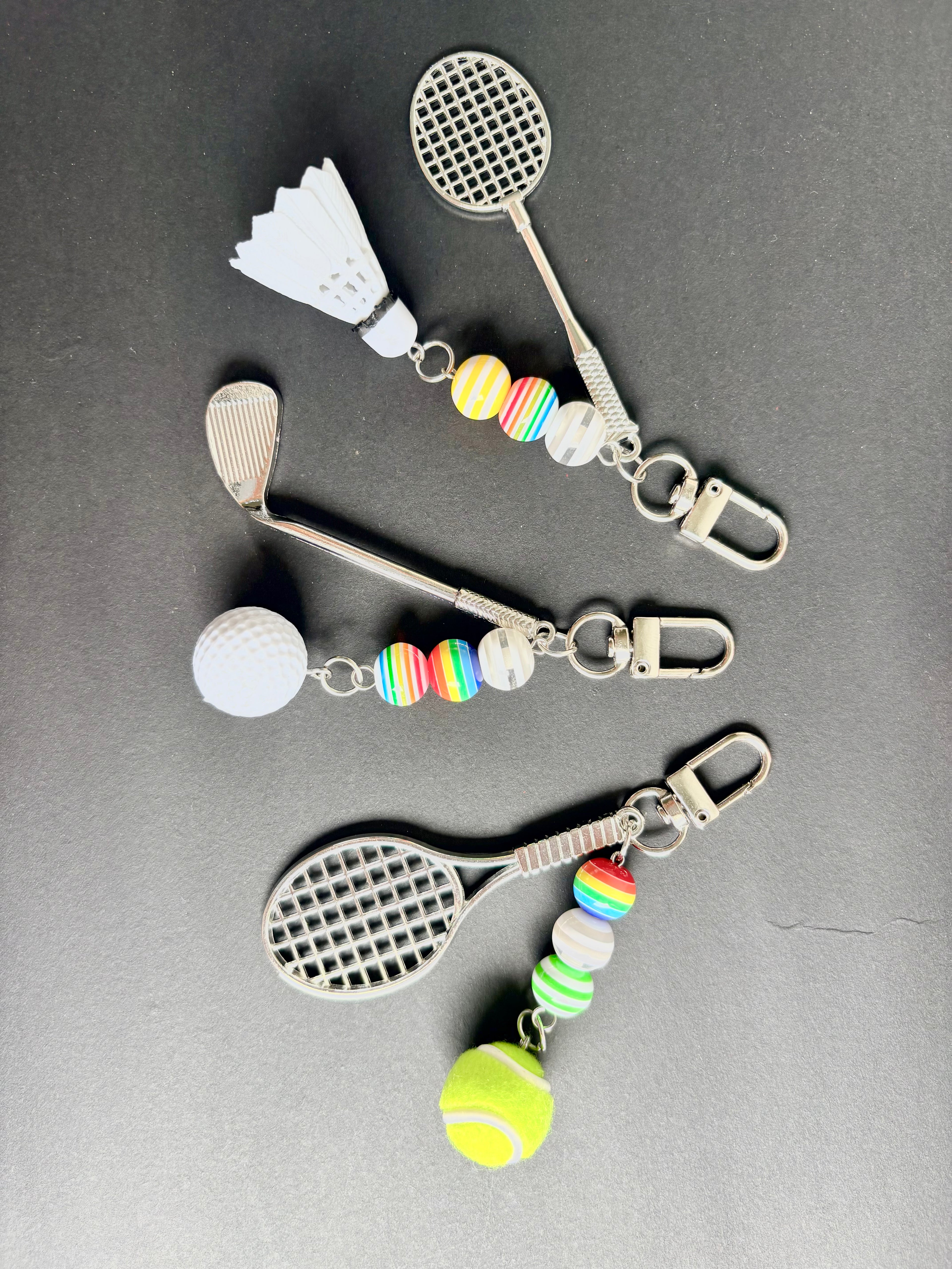 [Custom] Classic Sports Charm Keychain - Tennis, Golf, Badminton
