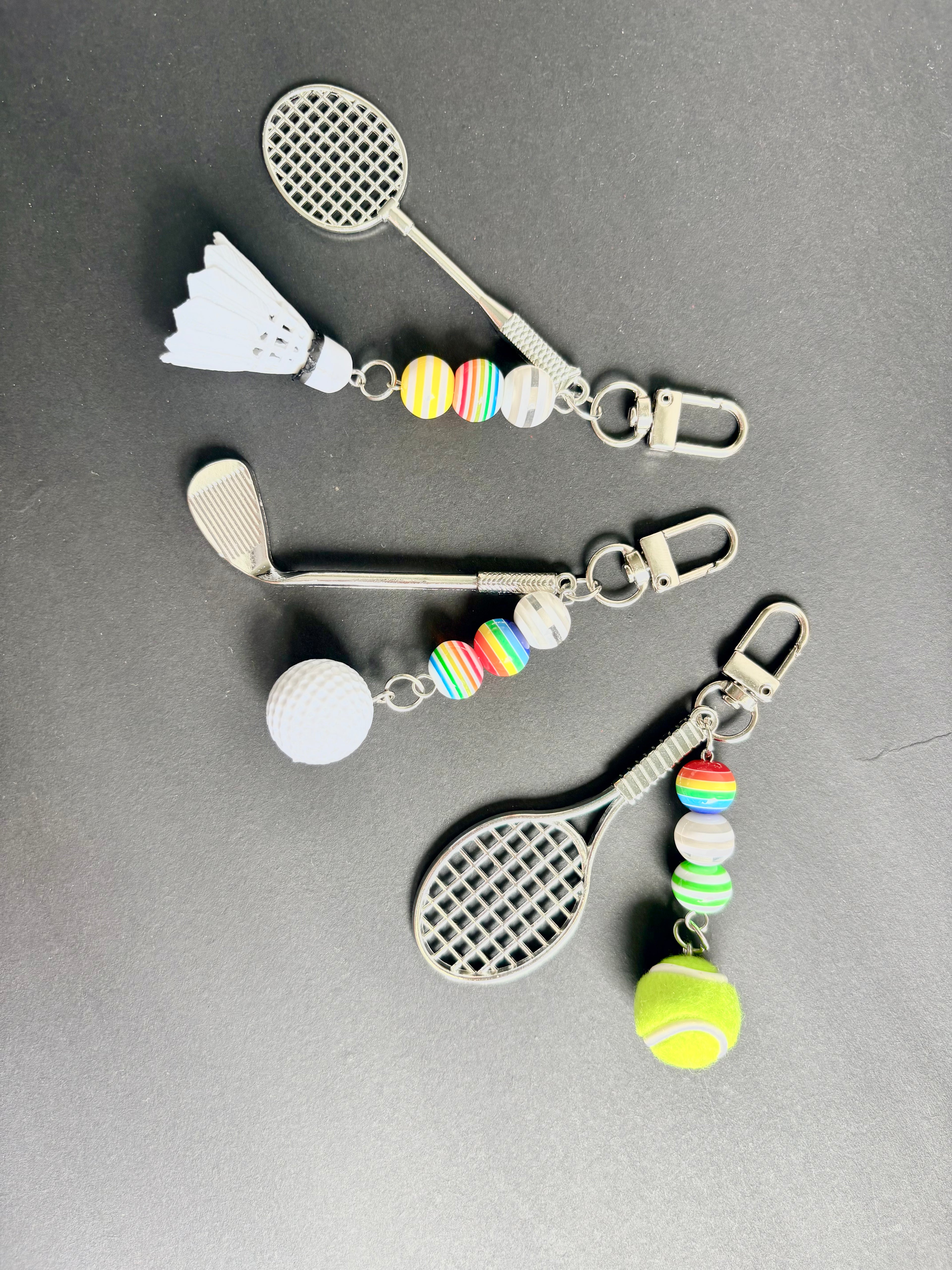 [Custom] Classic Sports Charm Keychain - Tennis, Golf, Badminton