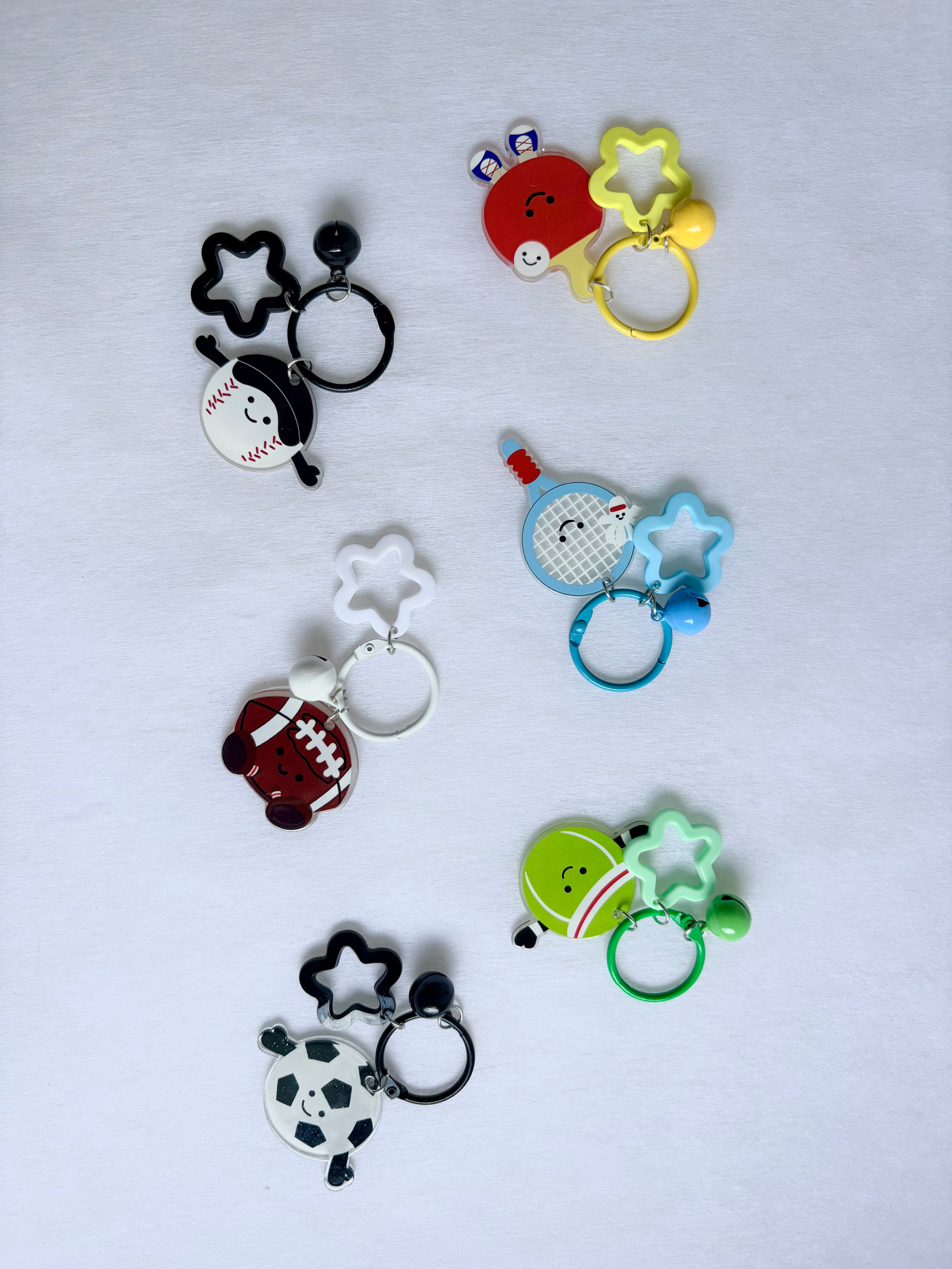 [Custom] Cute Sports Buddy Keychains - Soccer, Baseball, Tennis & More