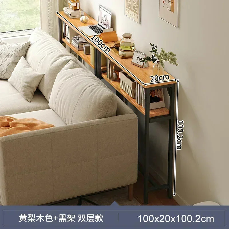 Slim Console Table – Behind Sofa Storage Shelf