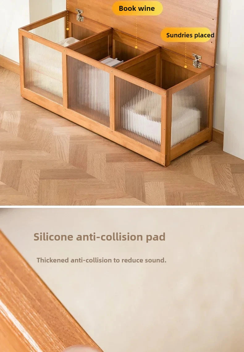 Flip-Top Wooden Storage Bench – Minimalist Entryway Organizer