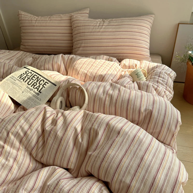 Soft Striped Duvet Cover Set