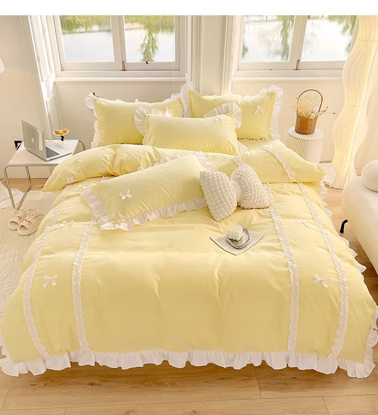 Ruffle Ribbon Bedding Set