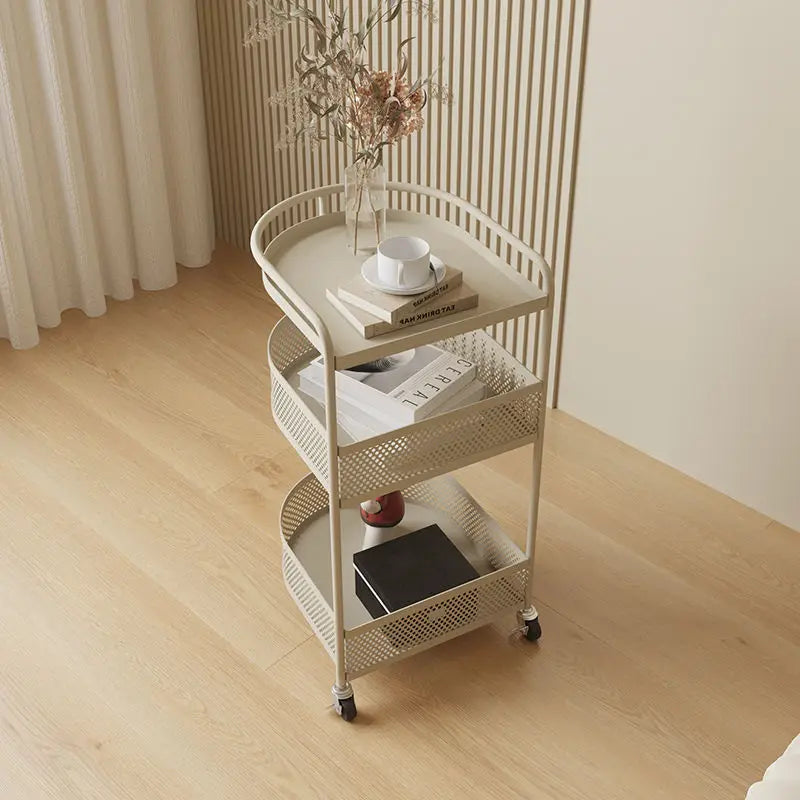 3-Tier Metal Utility Cart – Minimalist Rolling Storage Trolley